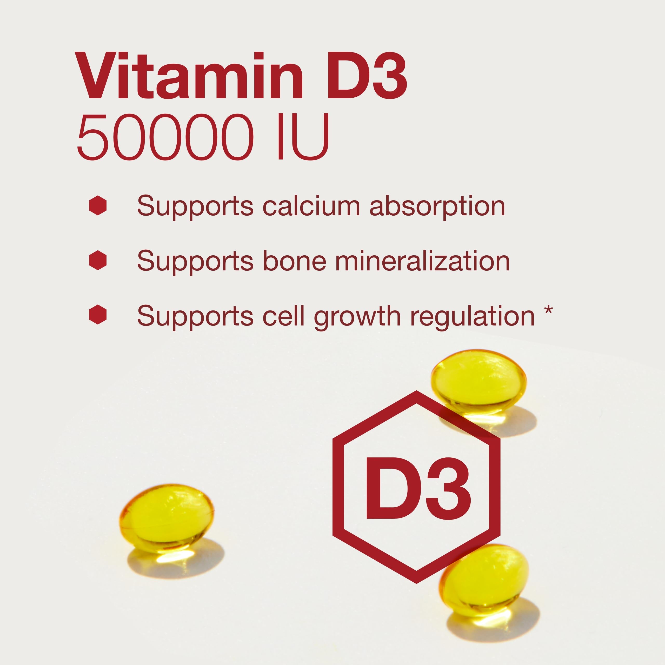 PROTOCOL FOR LIFE BALANCE High Potency Vitamin D3 50000 IU Softgels - Immune System Support, Bone & Teeth Health - 50 Count - Essential for Winter Months & Indoor Lifestyles