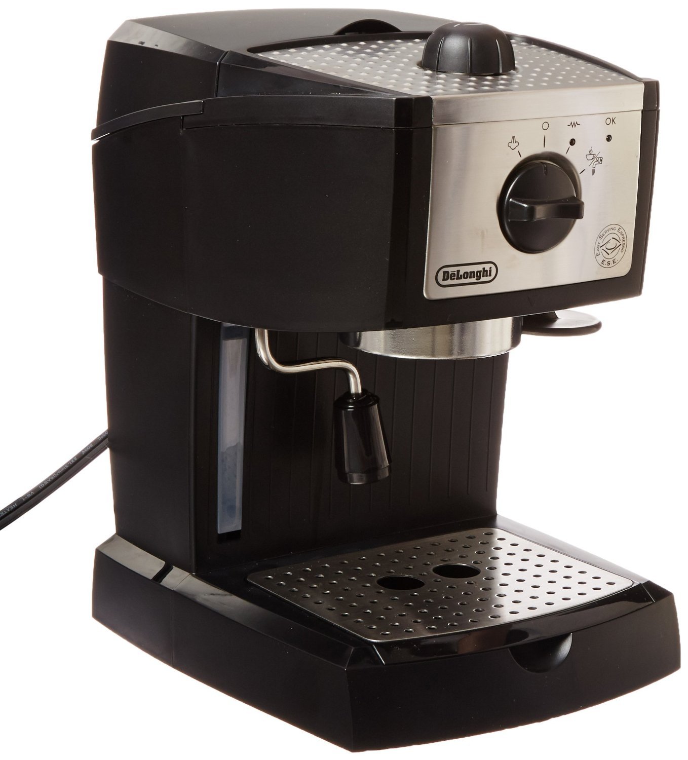 DeLonghi EC155 15 Bar Pump Espresso & Cappuccino Maker Machine with Frother - Compact Black Coffee Maker for Home, Office & Gifts - Perfect for Lattes, Americanos & Cappuccinos