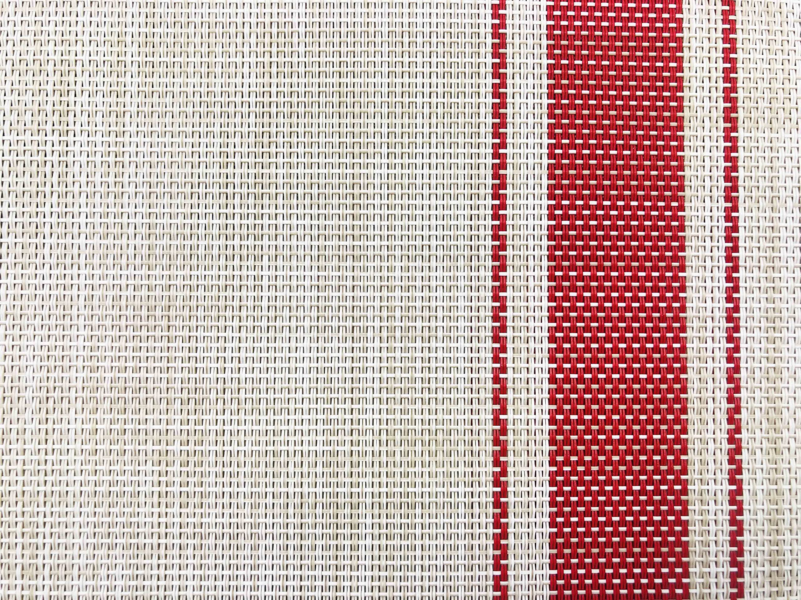 8-Piece Washable PVC Vinyl Placemats Set - Non-Slip Heat Resistant Table Mats for Kitchen & Dining Room - Perfect for Everyday Meals, Dinner Parties & Holiday Gatherings (Red, Vertical Design)