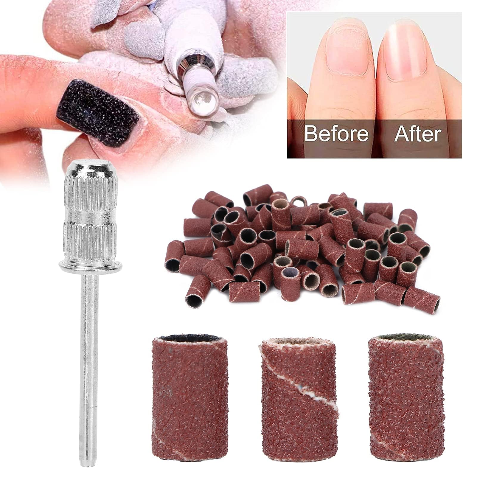 75Pcs Sanding Bands for Nail Drill - 80/120/180 Grit Electric Nail Files with Storage Box | Professional Nail Art Sanding Bands Kit for Acrylic, Gel Nails Manicure & Pedicure | Perfect for Home Salon & Professional Nail Technicians
