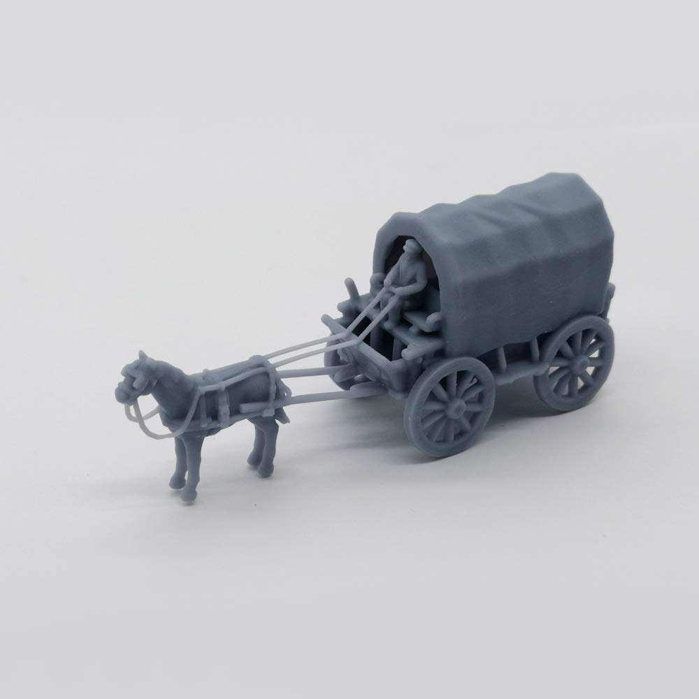 1:87 HO Scale Old West Carriage Model - Detailed Western Wagon for Model Train Scenery | Perfect for Railroad Dioramas, Western Town Displays & Historical Scenes