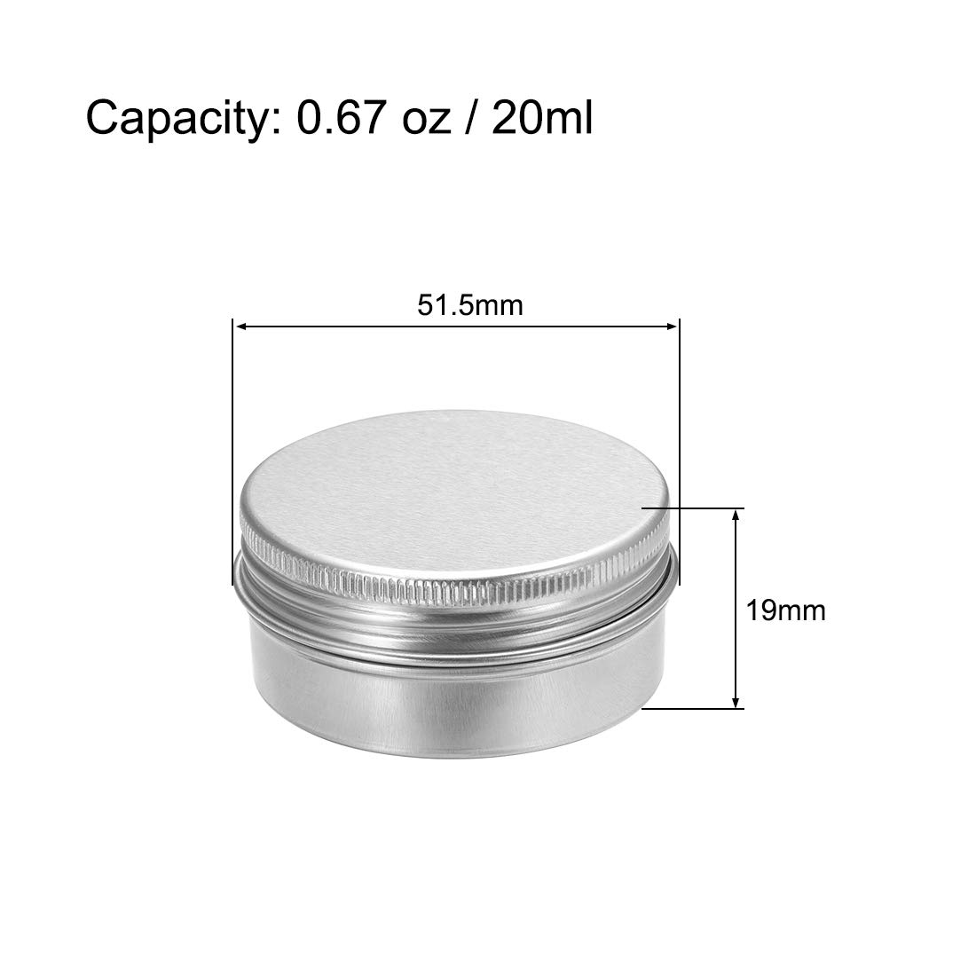 uxcell 24 Pack 0.67 oz Round Aluminum Cans with Screw Top Metal Lids - Small Tin Containers for DIY Crafts, Candle Making, Storage (20ml) - Perfect for Home Decor, Wedding Favors & Party Supplies