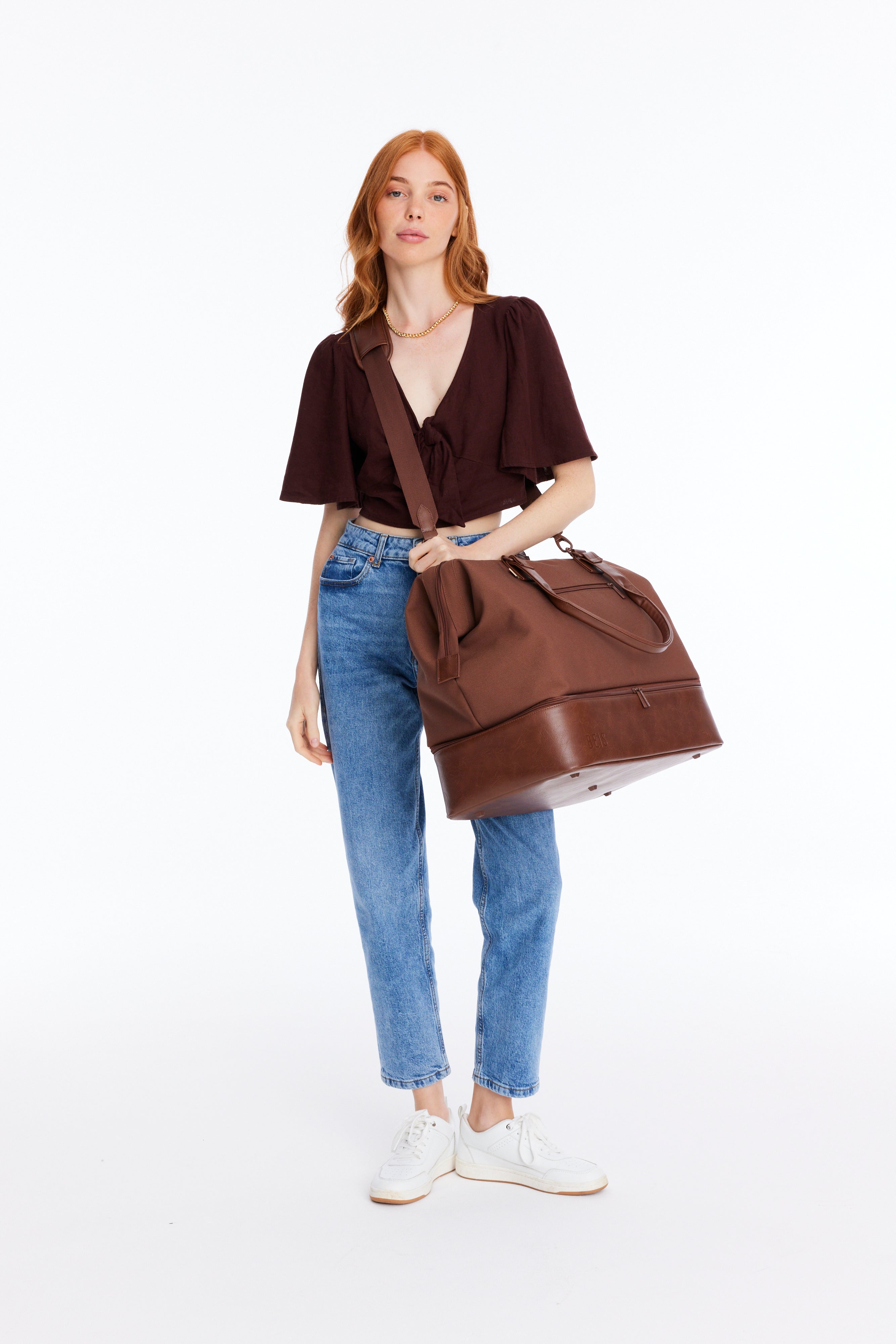 Premium Maple Convertible Weekender Bag - Versatile Travel Duffel & Backpack for Weekend Getaways, Gym, and Business Trips