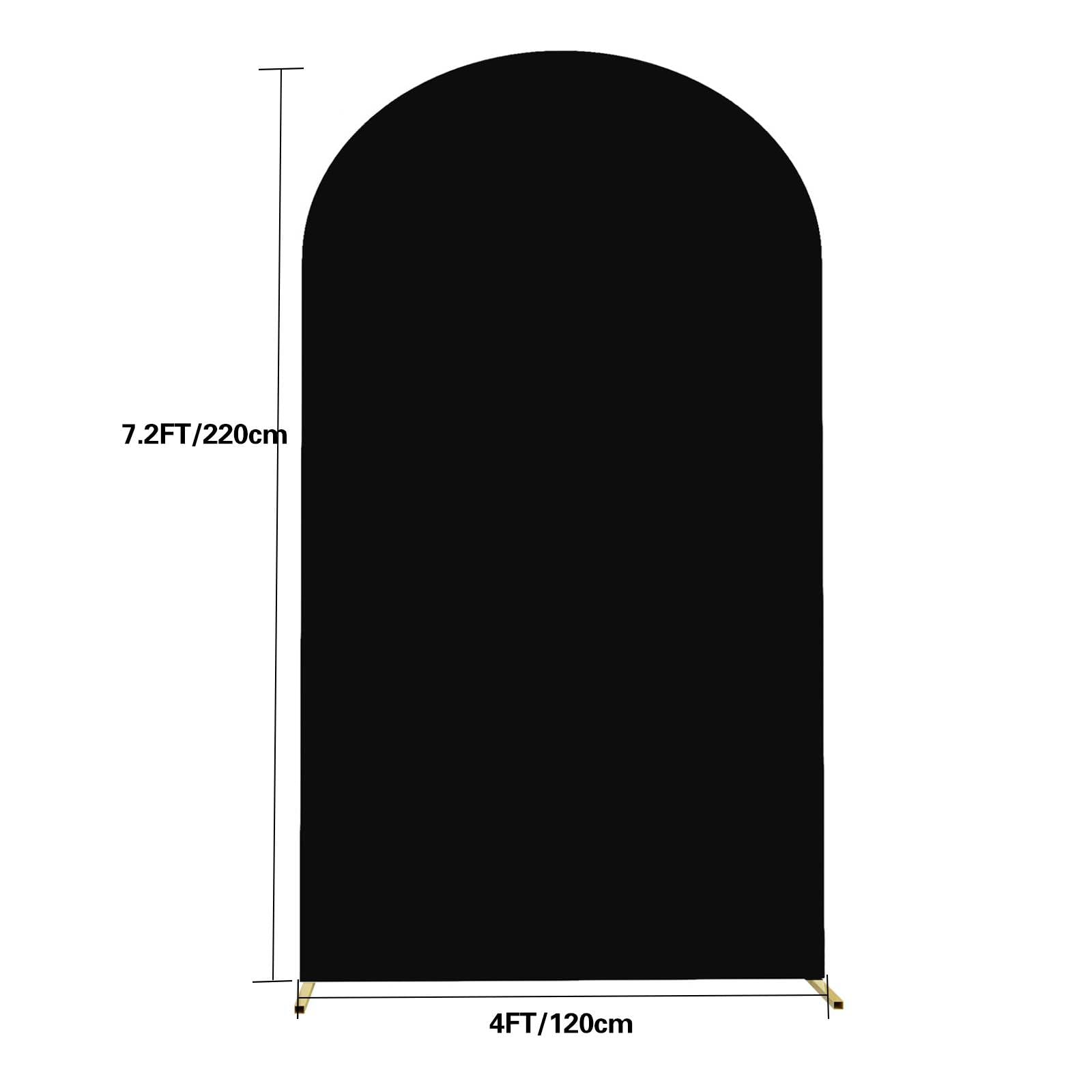 Stretchy Black Spandex Wedding Arch Cover - 7.2 FT Elegant Party Backdrop for Ceremonies, Photo Booths & Home Decor