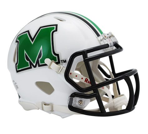 Marshall Thundering Herd White Riddell Speed Mini Football Helmet - Collectible Display Piece for Fans, Sports Memorabilia & Home Decor
