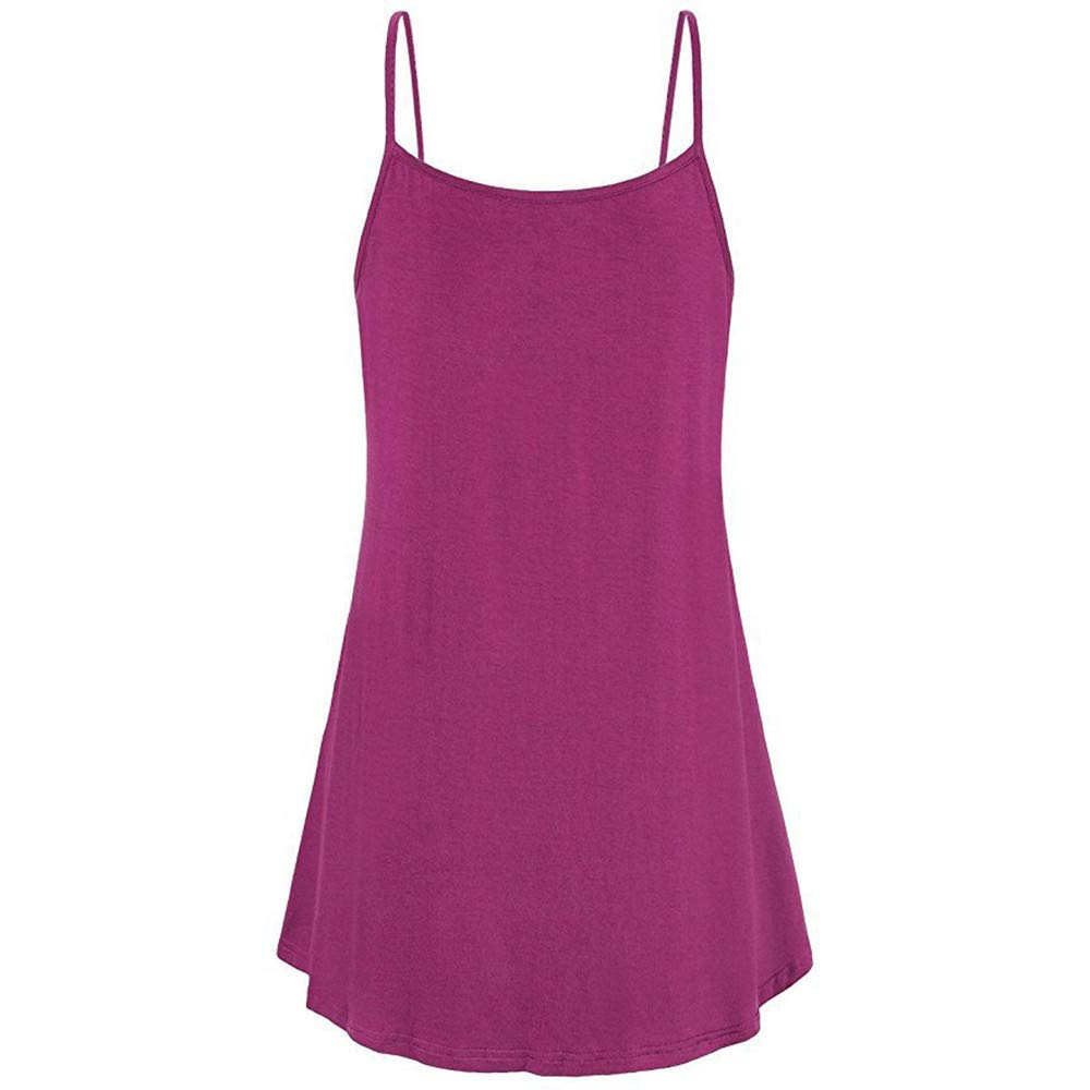 COOKI Women's Sleeveless Spaghetti Strap Mini Dress - Solid Color Boho Casual T-Shirt Dress in Hot Pink | Perfect for Summer Outfits, Beach Vacations & Date Nights
