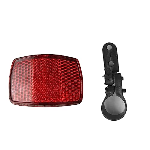 Red Bike Front Reflector + Bracket