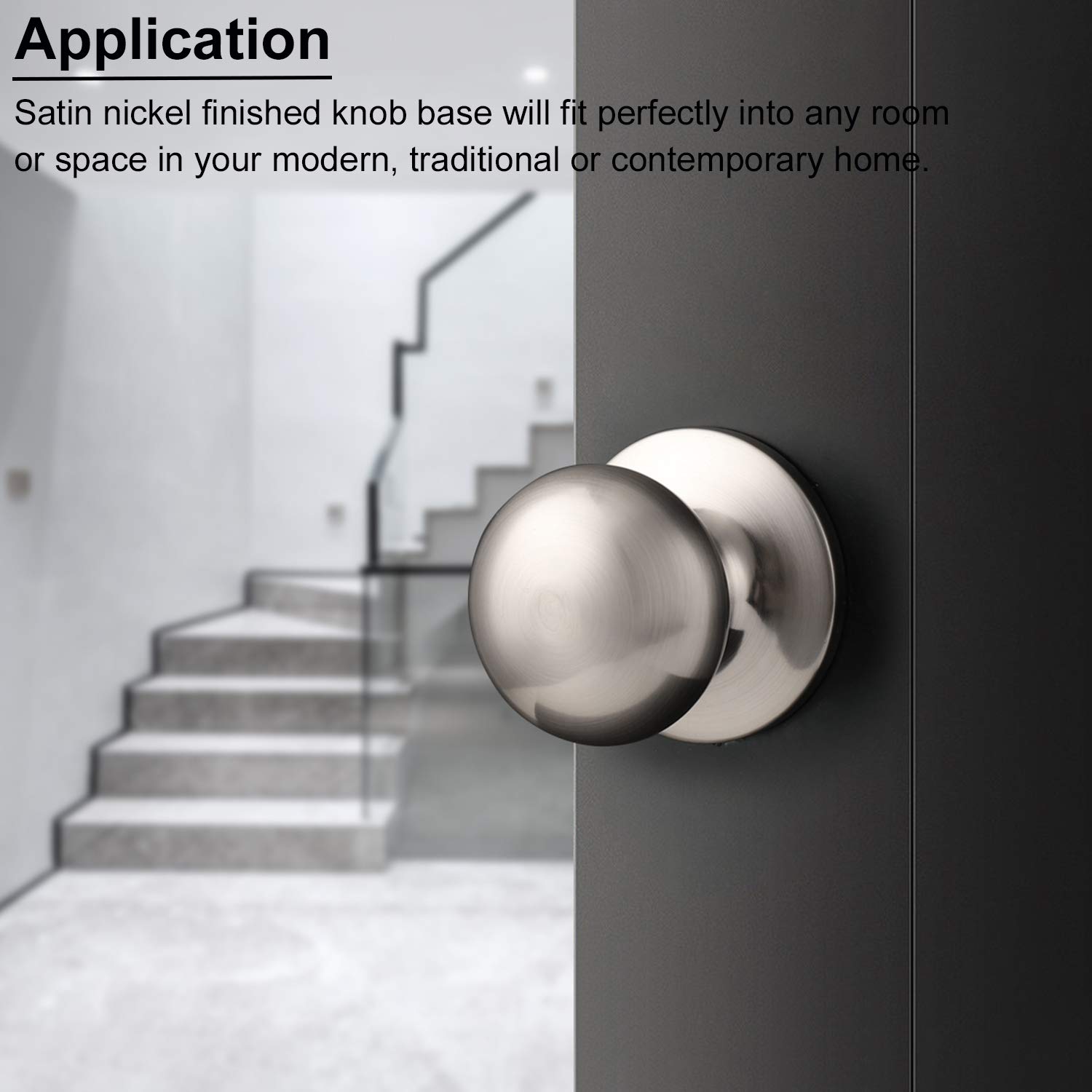 6 Pack Passage Door Knob Sets - Round Interior Door Handles Without Keys - Perfect for Hallways, Closets & Bedrooms - Smooth Operation & Easy Installation