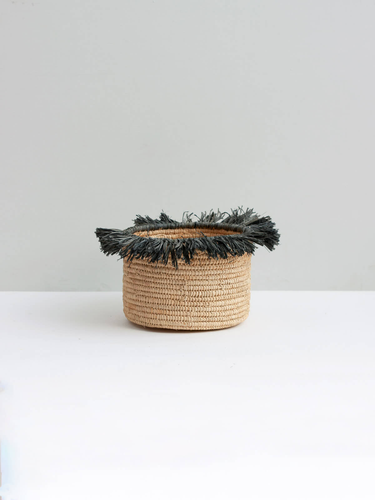 Raffia Tassel Storage Pots - Grey Woven Baskets for Home Organization | Perfect for Bathroom, Bedroom & Office Decor