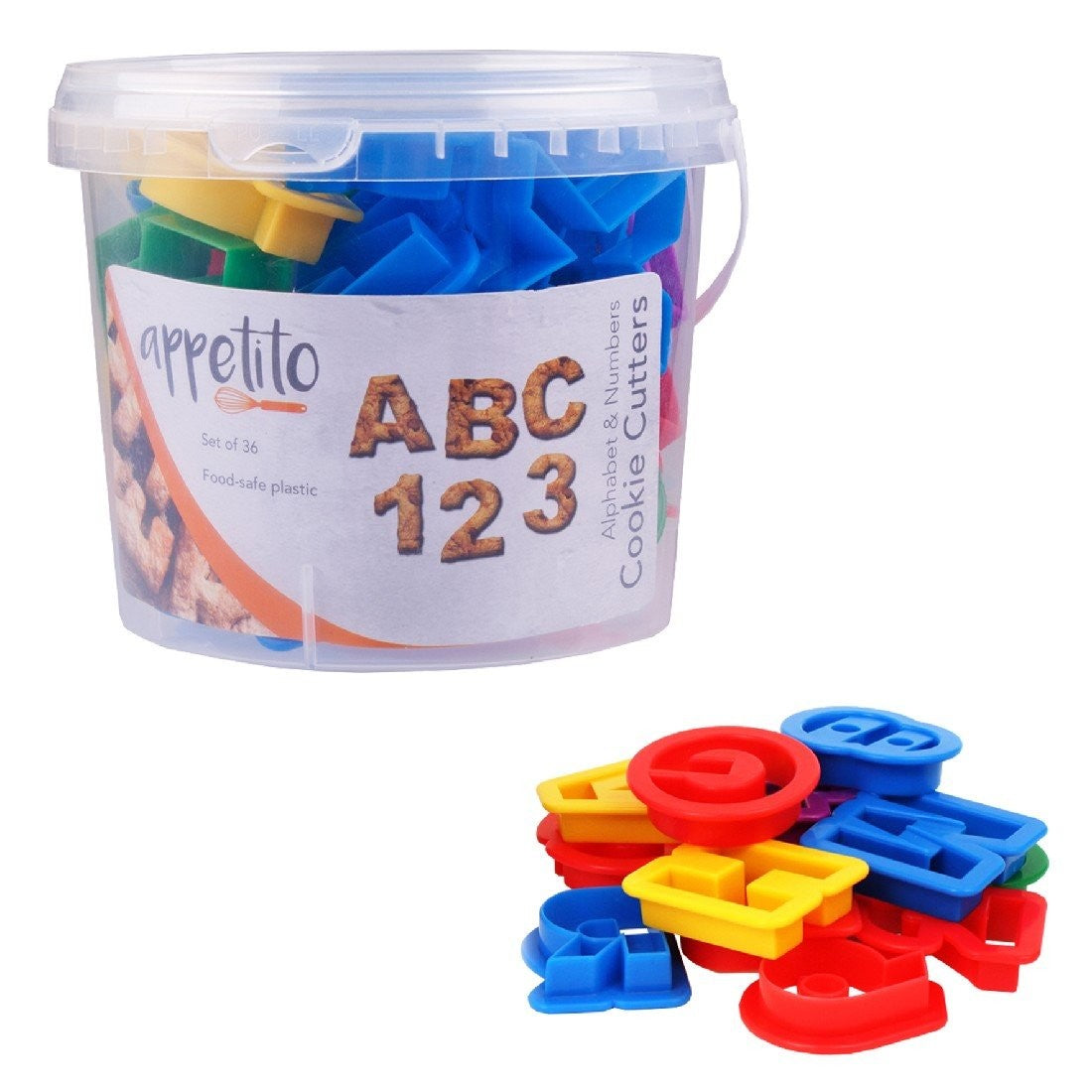 Appetito Alphabet & Number Cookie Cutter Set - 36 Piece Stainless Steel Baking Tools for Kids & Adults - Perfect for Birthday Cakes, Christmas Cookies, and DIY Decorations