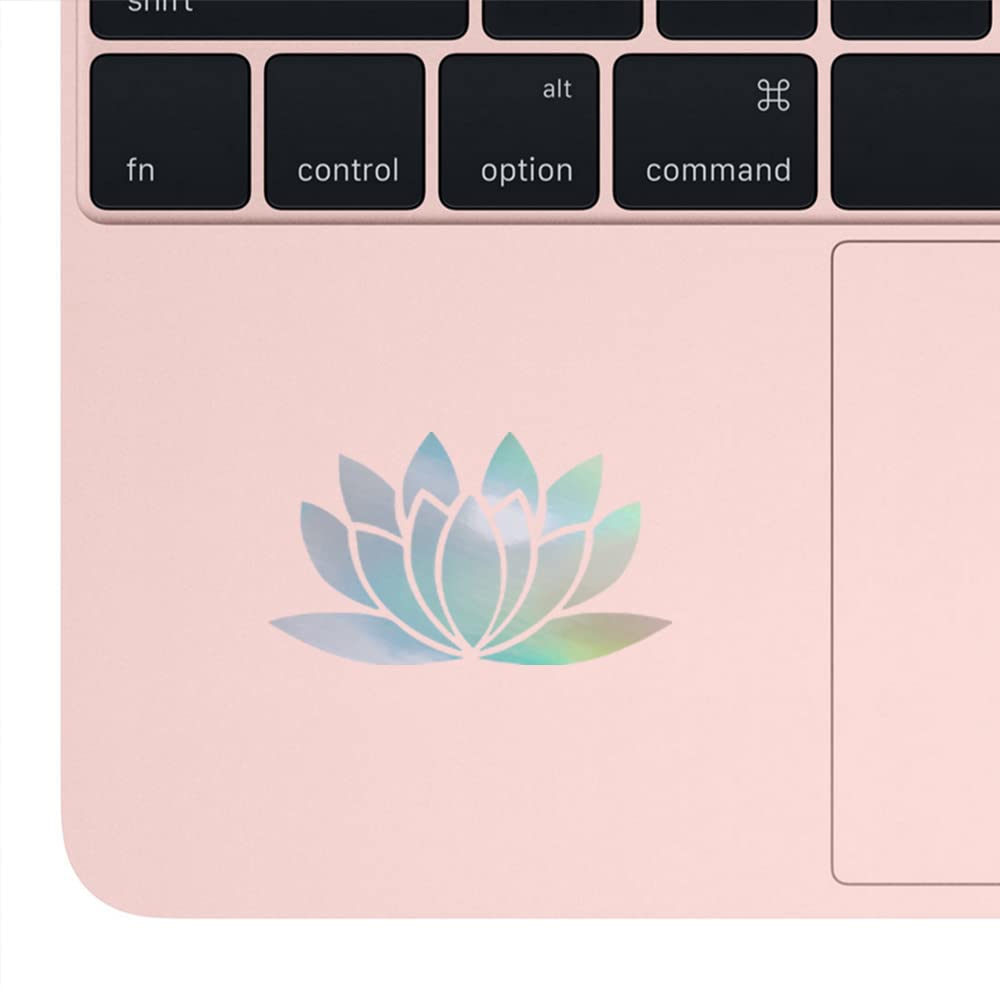 Premium Waterproof Vinyl Decal Stickers - Lotus Flower Holographic Design (Set of 2) for Laptop, Phone, Helmet, Car Window, Bumper, Mug, Cup, Door & Wall Decoration - Perfect for DIY Crafts, Home Decor, Office & Personal Accessories Customization