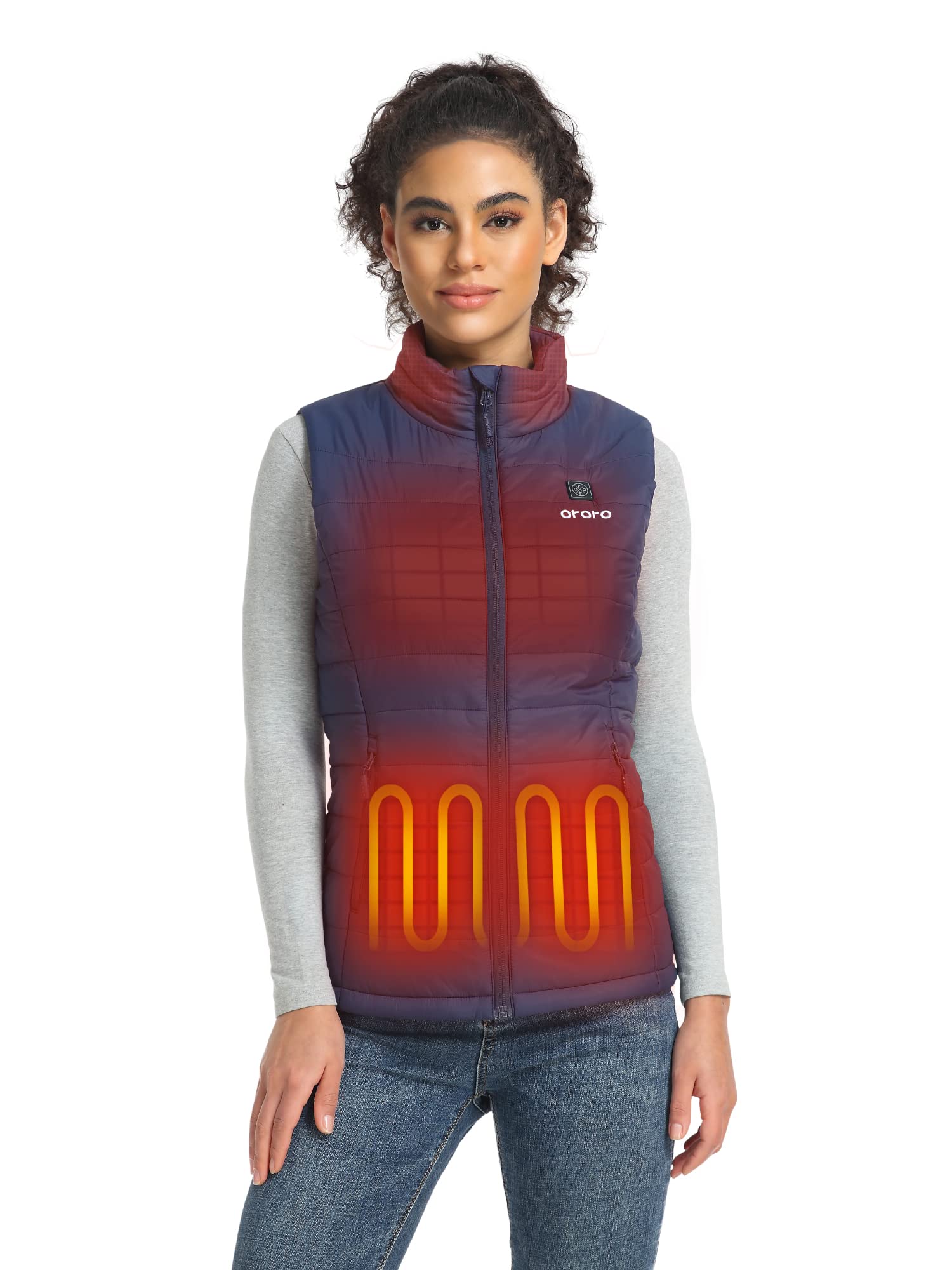 ORORO Women's Lightweight Heated Vest with Rechargeable Battery Pack - Winter Warm Electric Jacket for Outdoor Activities, Hiking, Camping & Cold Weather