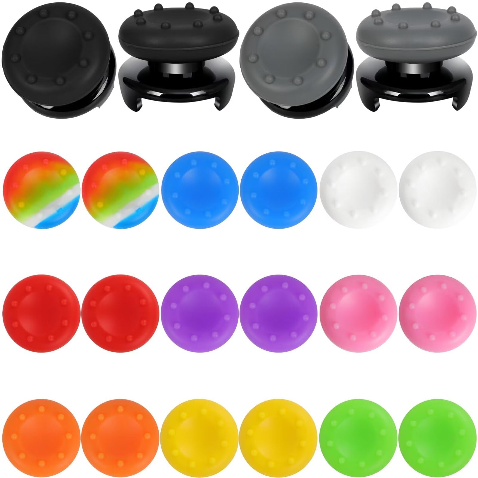 Premium PS4 Controller Grips & Thumbstick Caps Set - 2 Pairs Joystick Grips & 32 Thumb Caps for Enhanced Gaming Performance - Perfect for FPS, Racing & Long Gaming Sessions