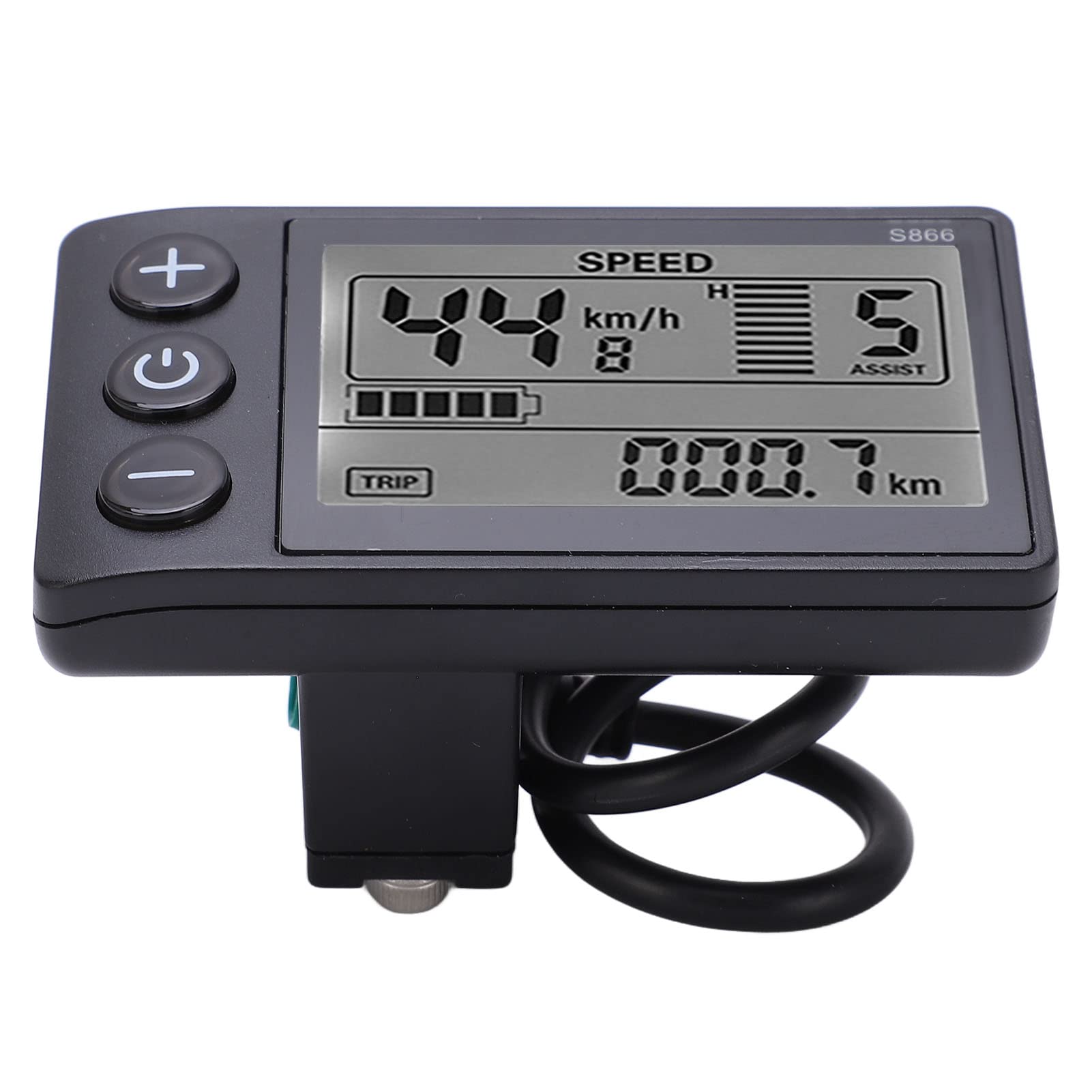 24V 36V 48V Electric LCD Display Meter with Connector - Waterproof Digital Control Panel for E-Bike, Scooter, Motorcycle (Fits 22.2mm/0.9in Handlebar) - Perfect for Speed Monitoring & Battery Level Tracking