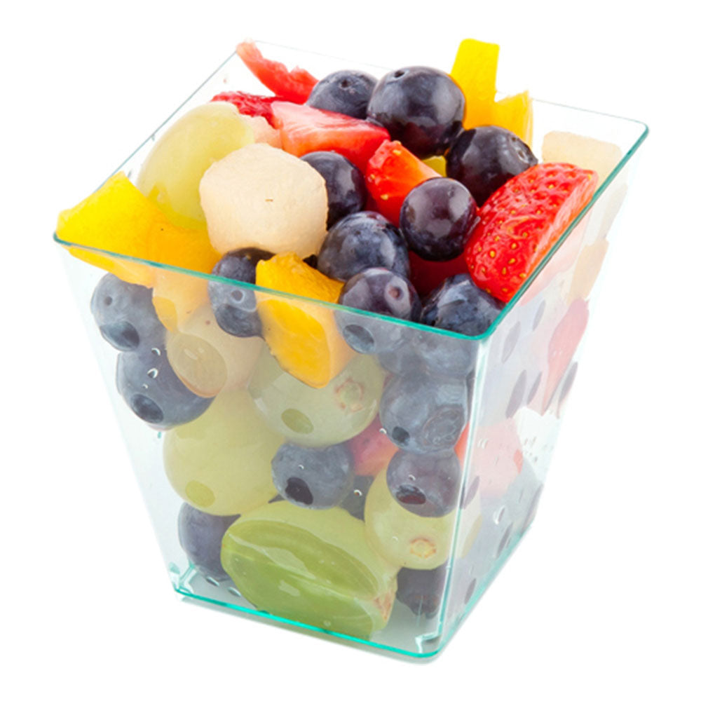 8 oz Square Seagreen Plastic Kova Cups - Bulk Pack of 20 (2.75