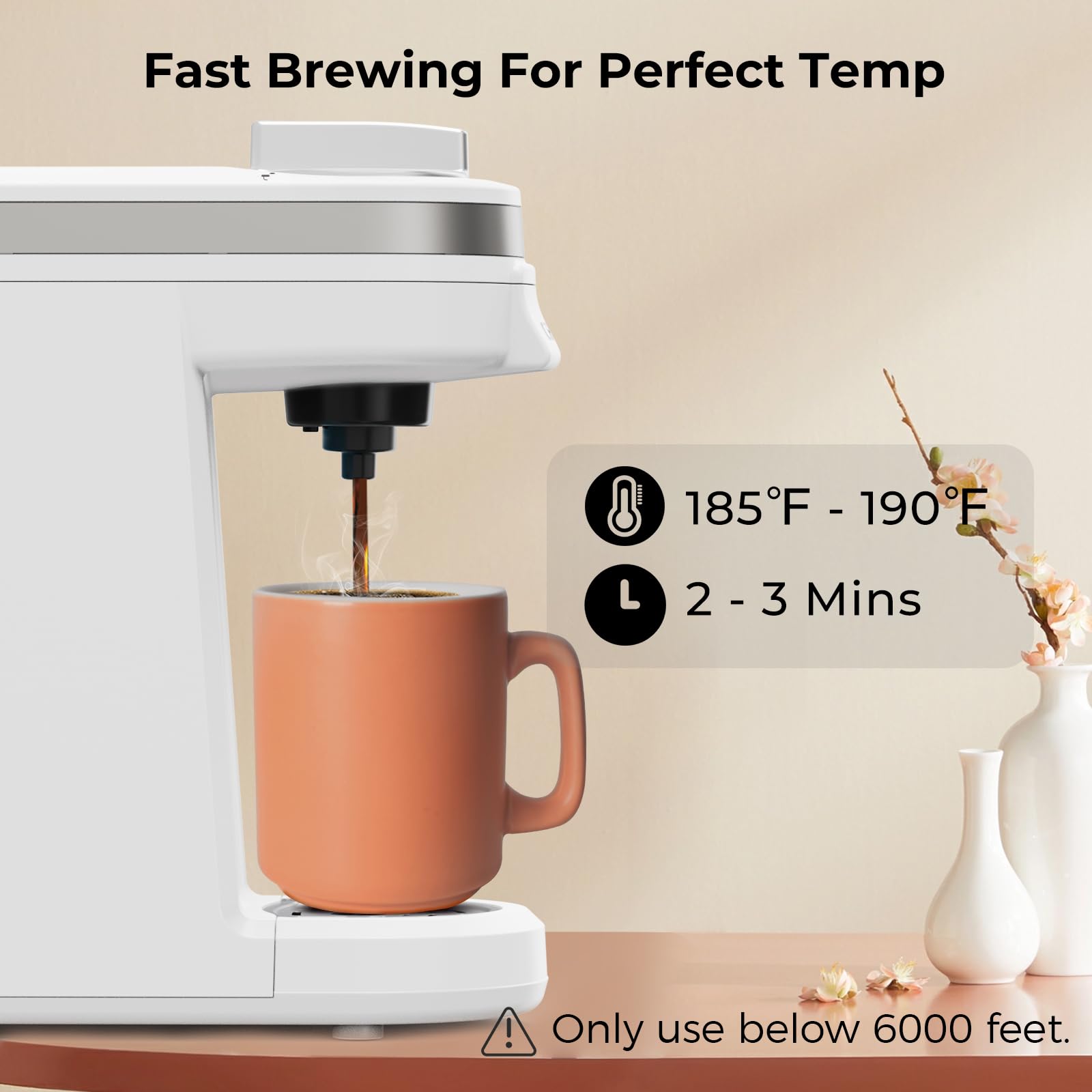 CHULUX 2-in-1 Mini Trip Coffee Maker - Compatible with K-Cups & Ground Coffee, Single Serve Coffee Machine for Americano & Espresso | Portable Pod Brewer for Home, Office & Travel Use
