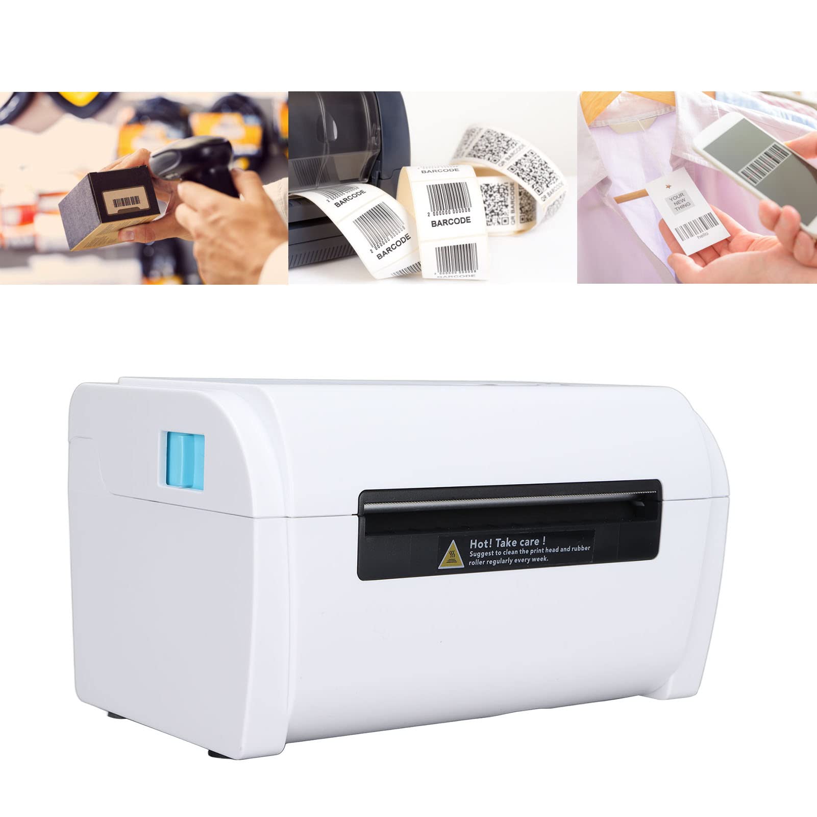 EXCLUZO Label Printer - High-Speed Continuous Printing for POS Systems & Shipping Labels | Portable, Low-Cost Label Maker for Retail, Warehouse & Logistics Use