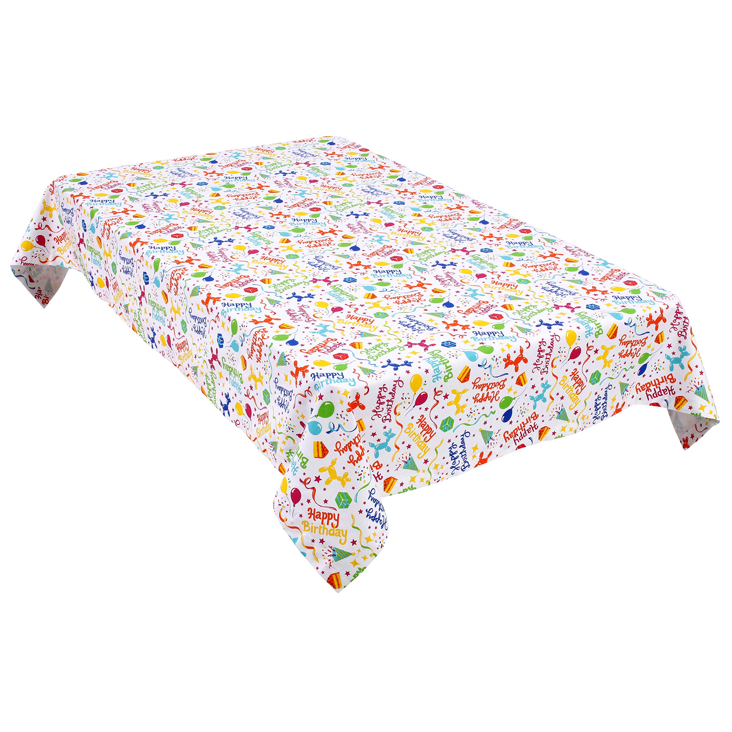 Happy Birthday Balloon Dogs Cotton Tablecloth 60x120 for Party Decor