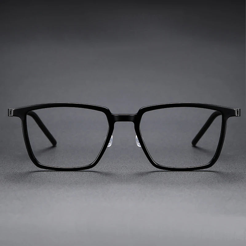 Stylish Unisex Black Titanium Acetate Square Eyeglasses D844 - Perfect for Work, Reading & Fashion Accessories