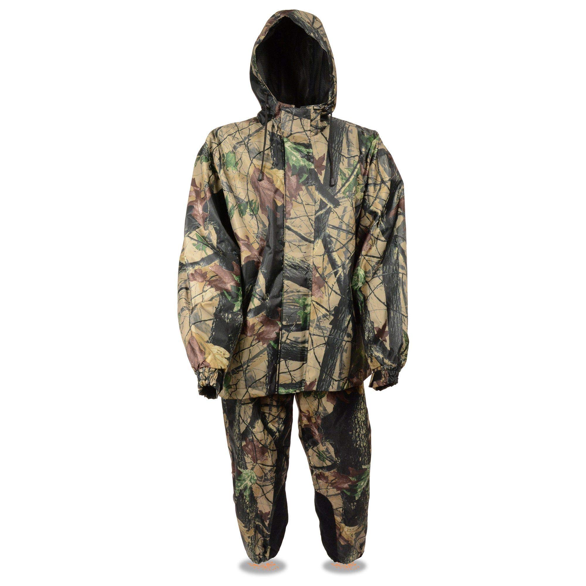 Milwaukee Men's Jungle Camouflage Waterproof Rain Suit - Breathable Hunting Jacket & Pants Set (Jungle Camo, Medium) - Ideal for Outdoor Adventures, Hunting & Heavy Rain Protection