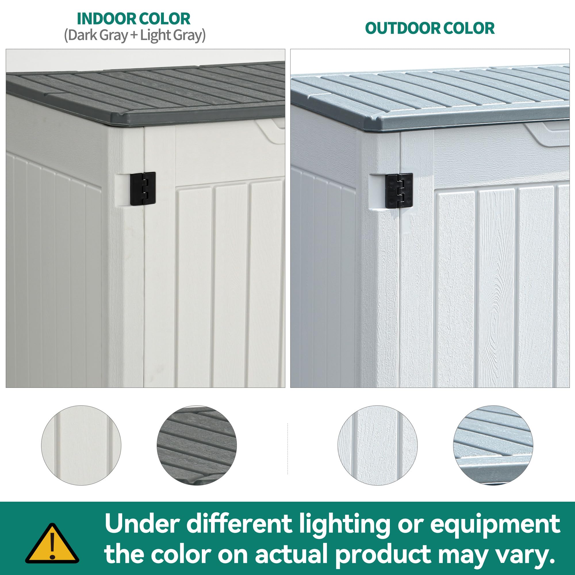 YITAHOME 47 cu ft Large Outdoor Horizontal Storage Shed - Waterproof Resin Tool Shed with Lockable Doors for Garden Tools, Lawn Mower, Trash Cans - 4.5x2.8x3.9 ft Light Gray - Perfect for Backyard, Garage & Patio Organization