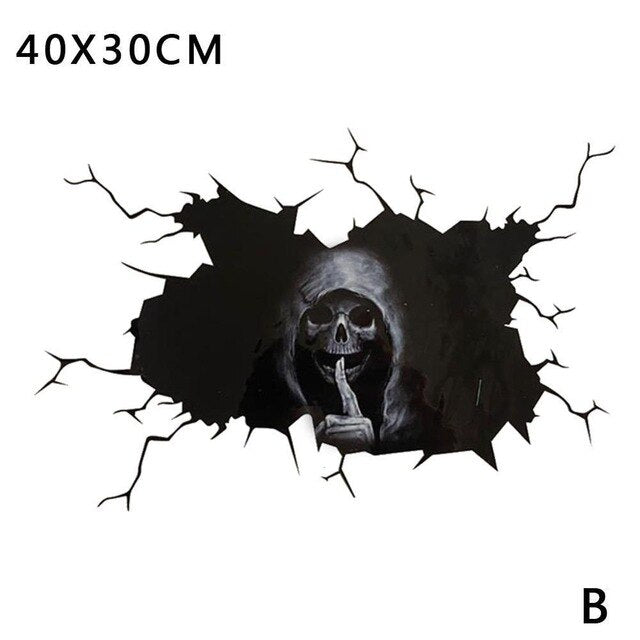 Spooky Halloween Skull Wall Decal Sticker - Gothic Home Decor for Party, Haunted House & Seasonal Celebration