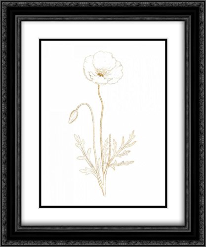 15x17 Black Ornate Framed Wild Apple Botanical Art Print with Double Mat - Gilded Museum Quality Wall Decor for Living Room, Bedroom & Office