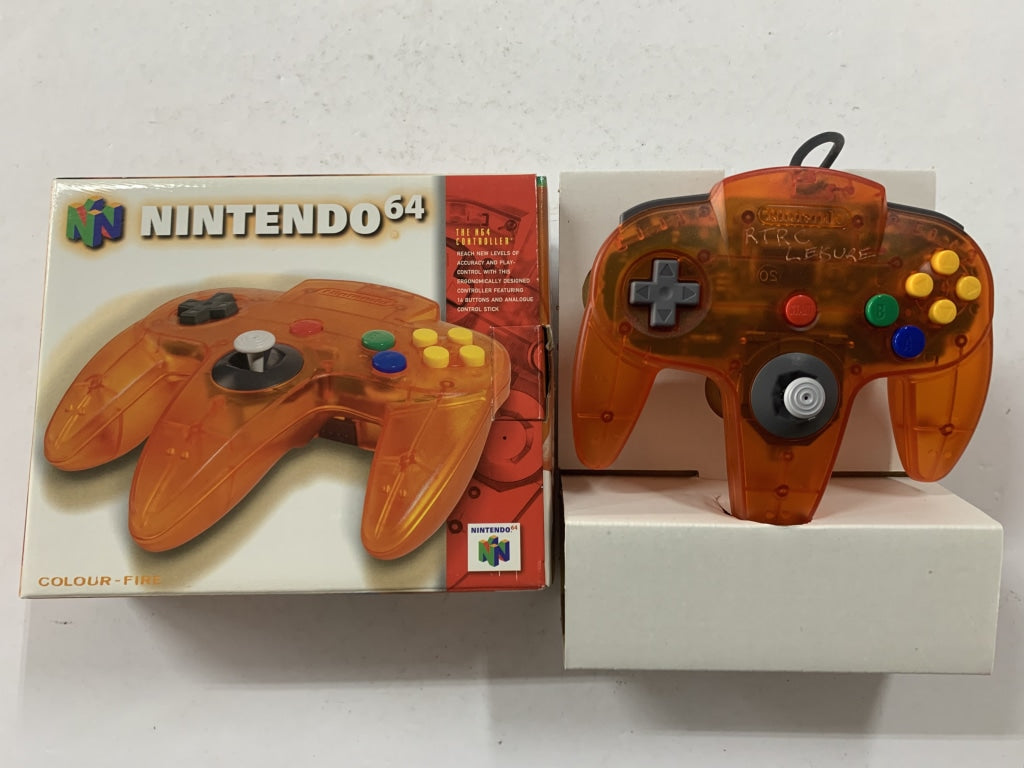 Authentic Limited Edition Fire Orange Funtastic Nintendo 64 N64 Controller - Complete in Box - Perfect for Retro Gaming Collectors & Nintendo Enthusiasts