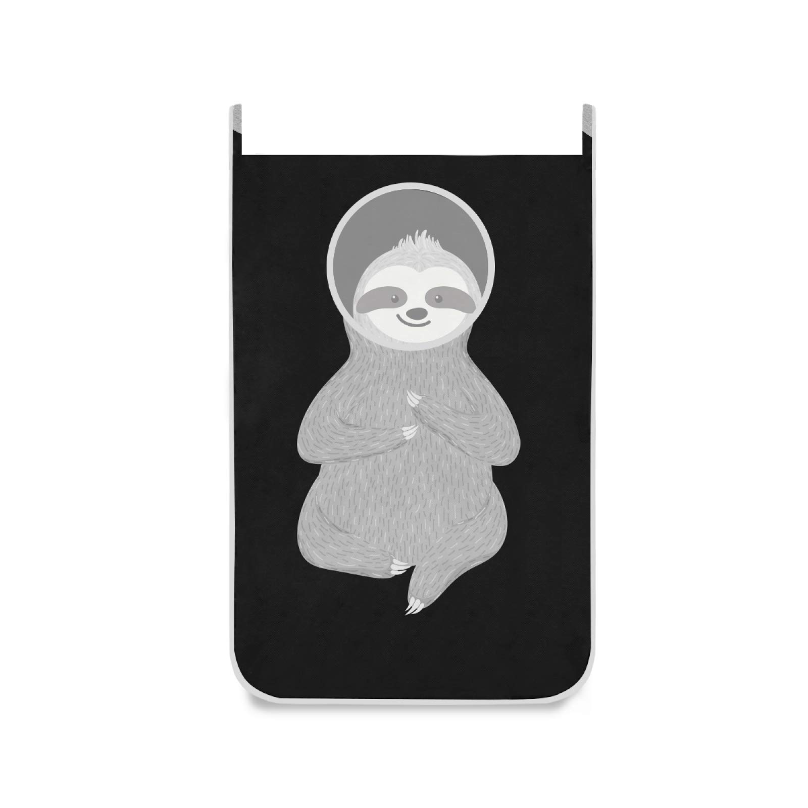 Grey Sloth Hanging Laundry Hamper Bag - 1PC Over The Door Clothes Storage with Hooks for Bathroom, Bedroom & College Dorm | Space-Saving Dirty Clothes Basket for Wall or Closet Organization