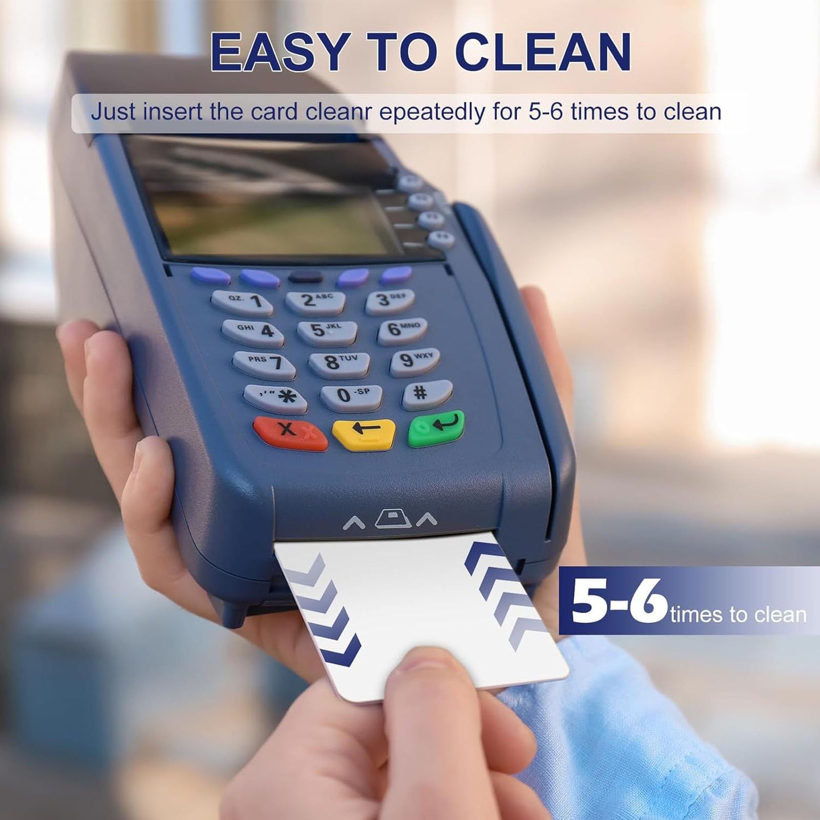 50pcs Credit Card Reader Cleaner Cards - POS Swipe Terminal & ATM Machine Cleaning Kit - Removes Dust & Debris for Smooth Transactions - Ideal for Banks, Retail Stores & Gas Stations