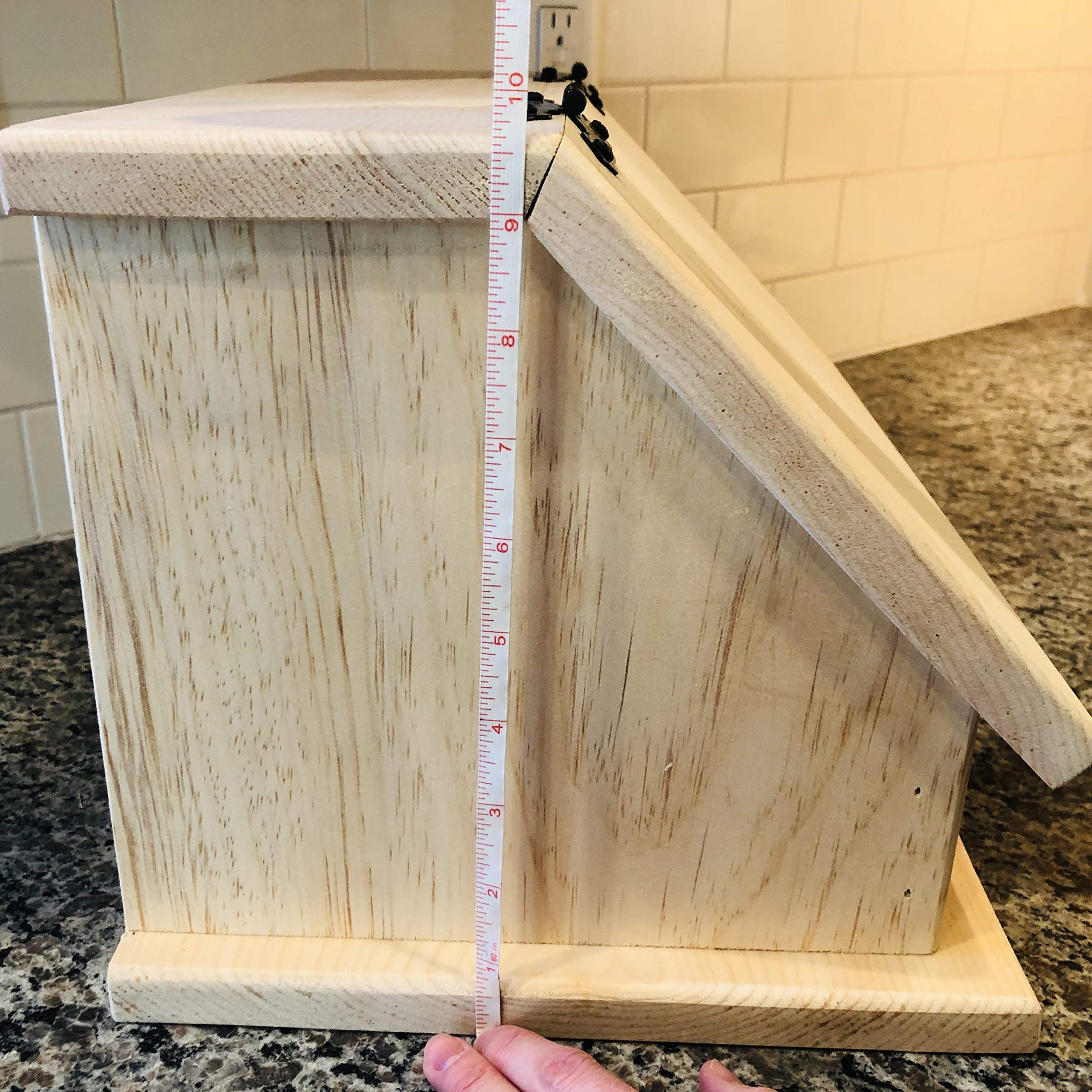 Handmade Wood Bread Box - Farmhouse Kitchen Storage Organizer for Bread, Snacks & Dry Food | Amish Crafted in USA | Perfect for Countertop Organization & Rustic Home Decor