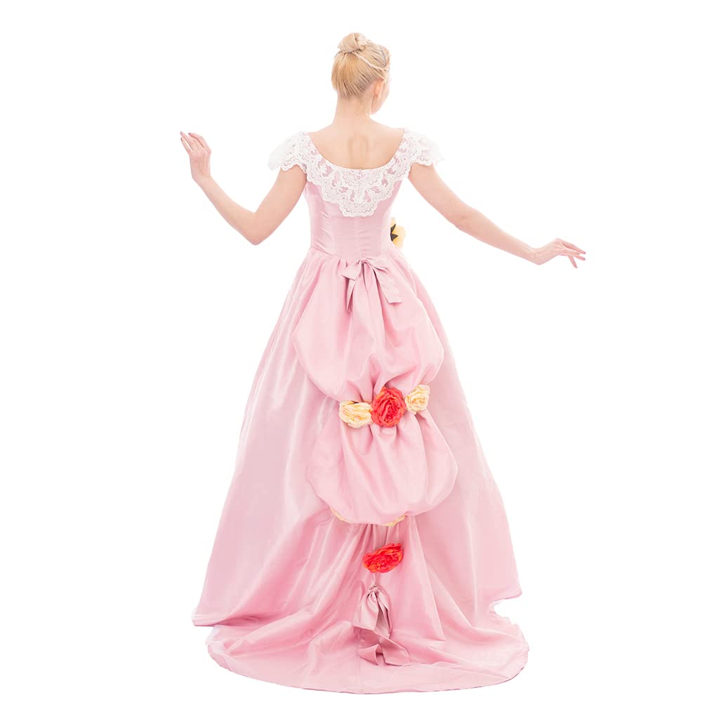 iSHOWcos The Phantom of the Opera Christine Daae Cosplay Costume - Pink Victorian Wedding Dress Ball Gown for Masquerade, Halloween, Cosplay Events & Theater Performances