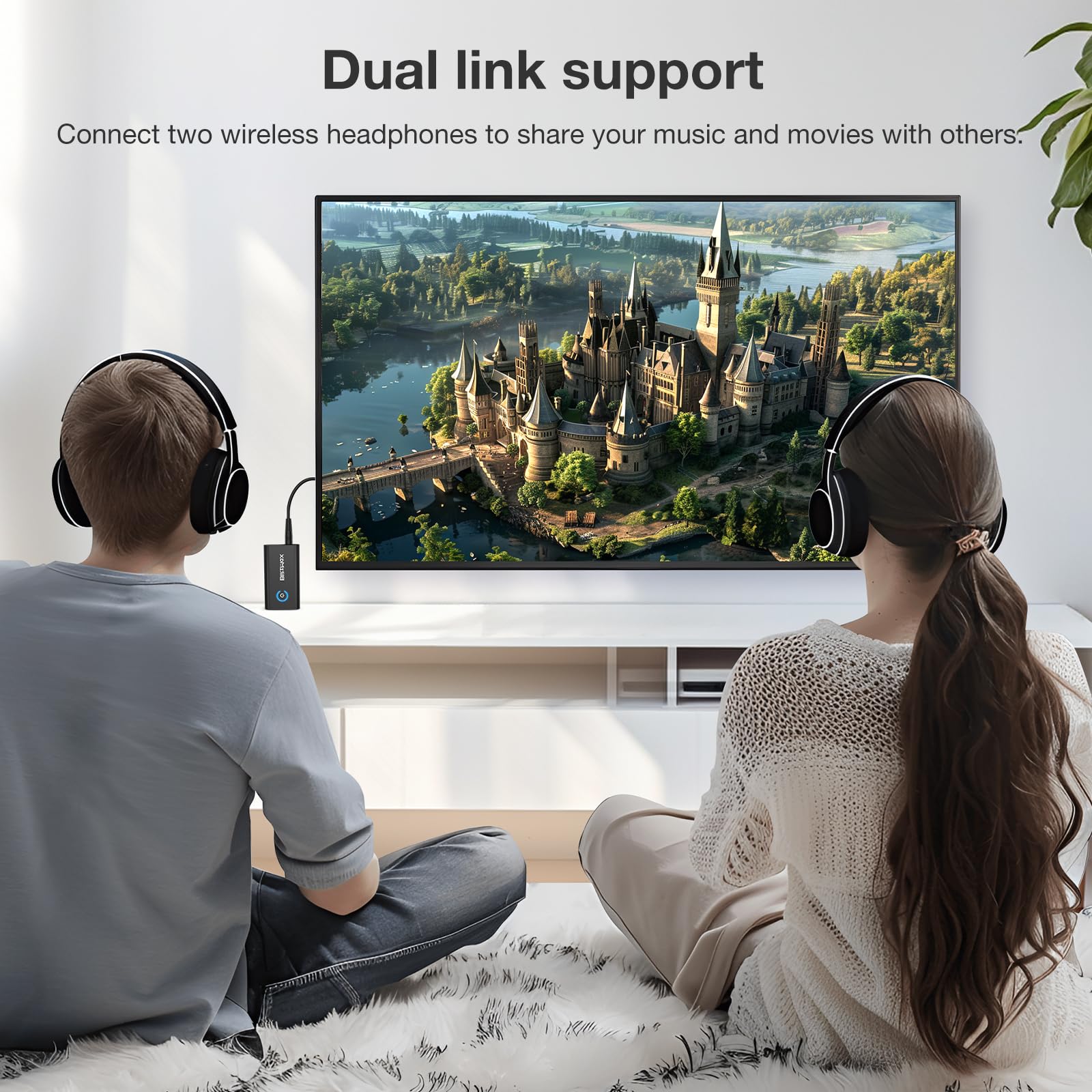 Bluetooth 5.2 Adapter Transmitter & Receiver with 3.5mm Audio - for PC/TV/Car/Gym