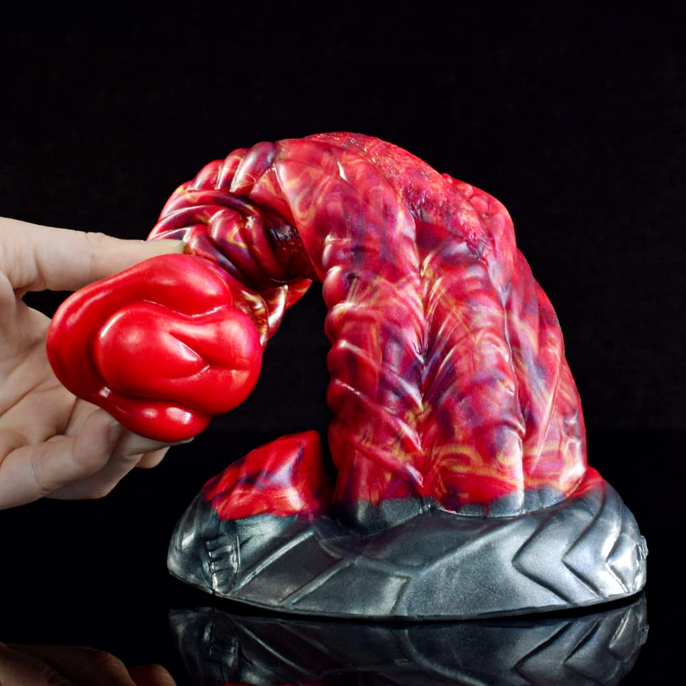 BeHorny Liquid Silicone Alien/Fido Dildo Sex Toy with Strong Suction Cup - Realistic Adult Toy for Solo Play, Couples & BDSM Fantasy (Black)