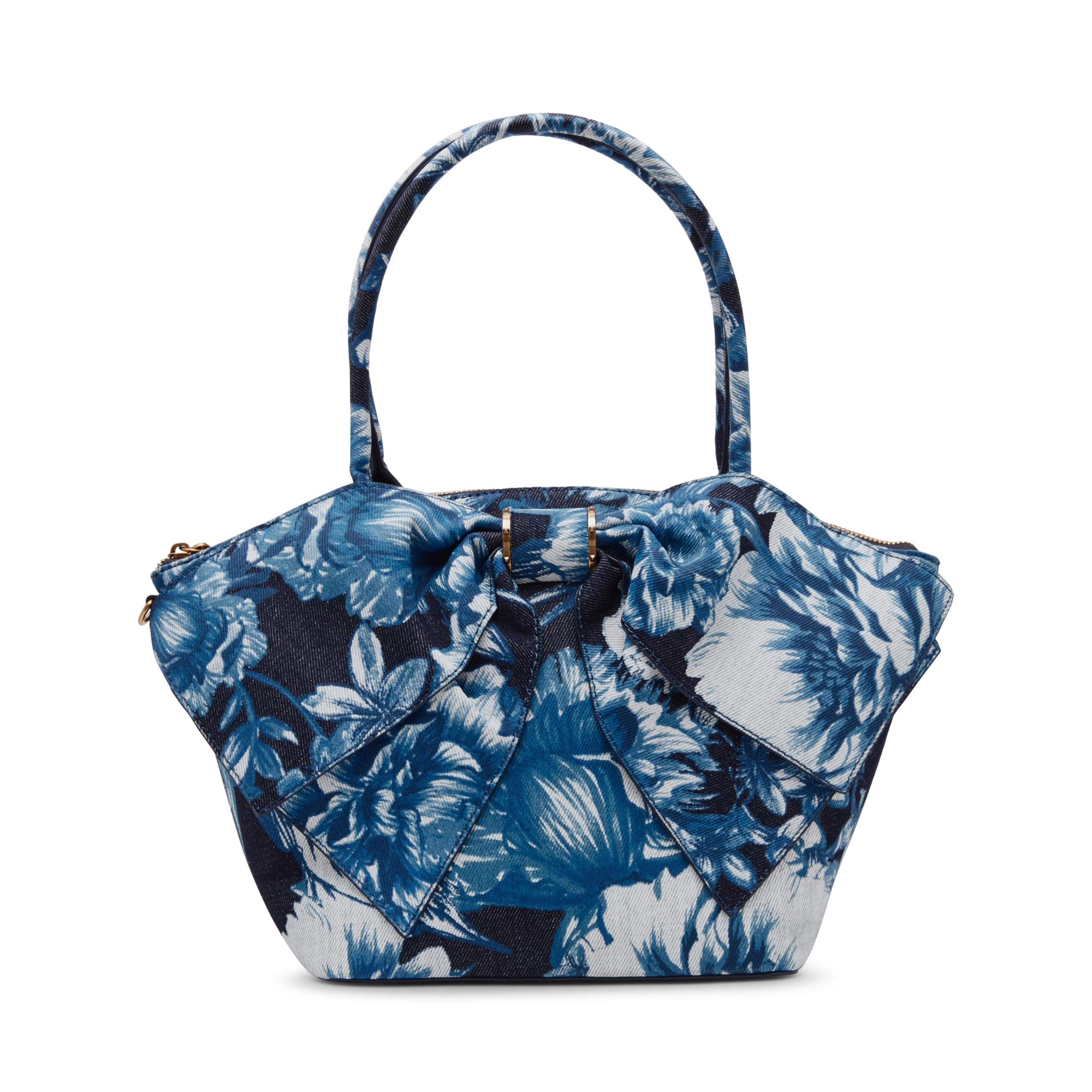 Betsey Johnson Blue Denim Bow-Nanza Tote Bag for Women - Stylish Casual Handbag for Work, Shopping & Everyday Use