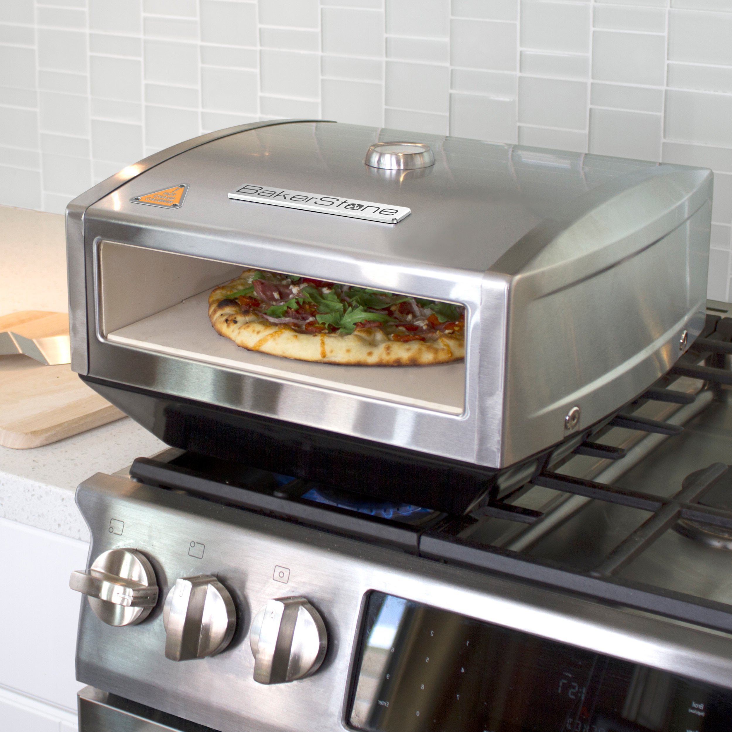 BakerStone Pizza Box - Portable Gas Stove Top Pizza Oven with Stainless Steel Construction | Perfect for Outdoor Camping, Backyard BBQs & Home Pizza Making
