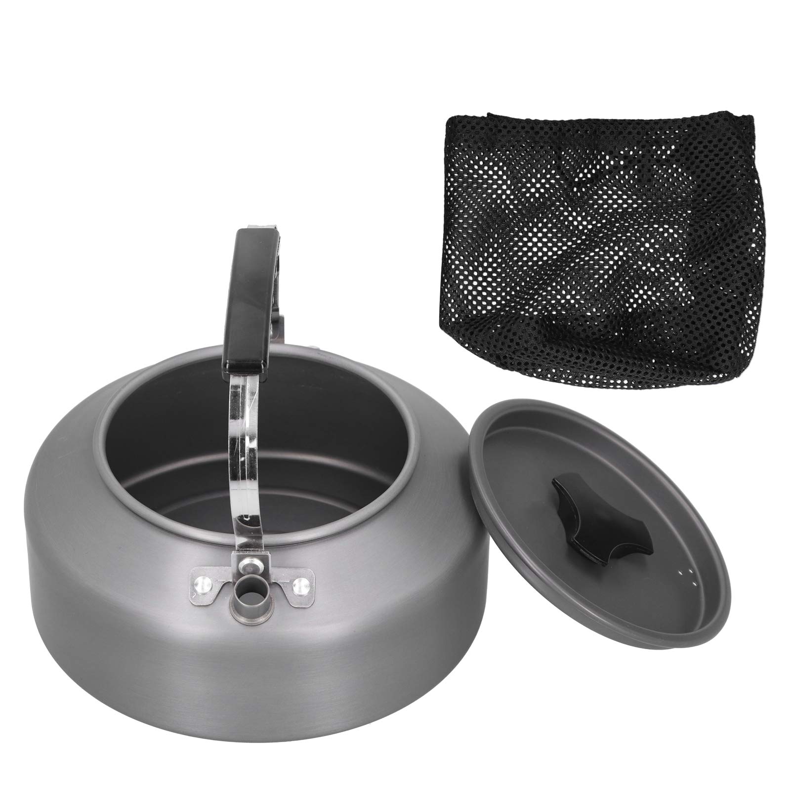 Stainless Steel Tea Kettle 1.6L - Short Spout Camping Kettle for Outdoor, Hiking & Fishing - Easy to Clean & Durable - Perfect for Boiling Water While Camping or Making Coffee on the Go