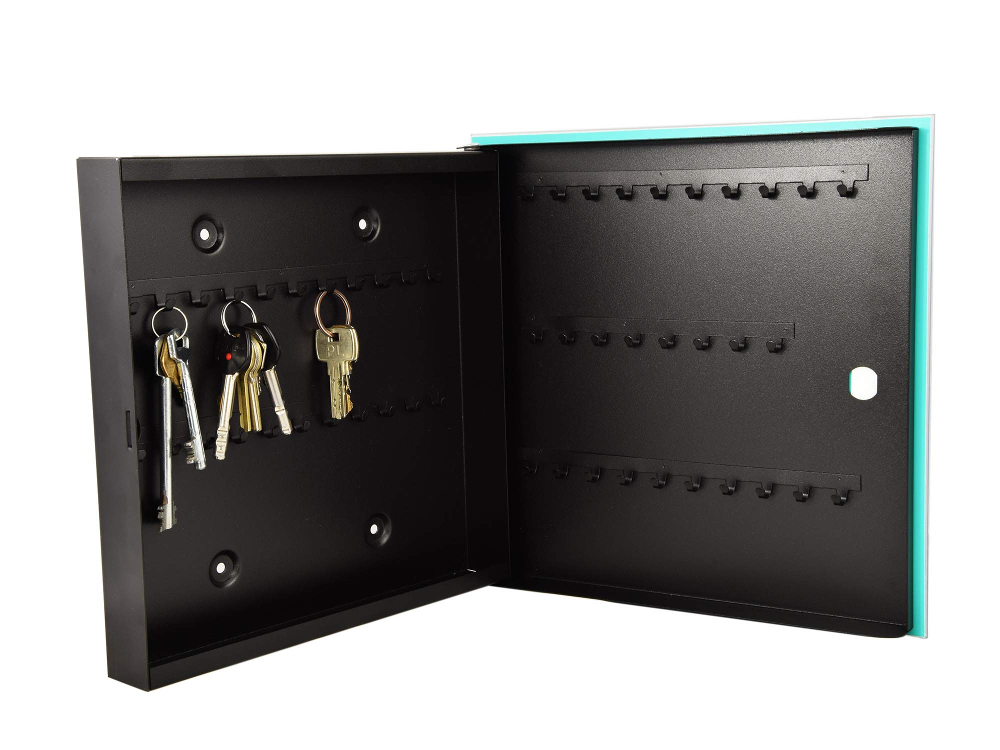 Concept Crystal Key Cabinet Storage Box with Frameless Glass & White Board - K18B Series in Multiple Colors | Perfect for Home, Office & Hotel Organization