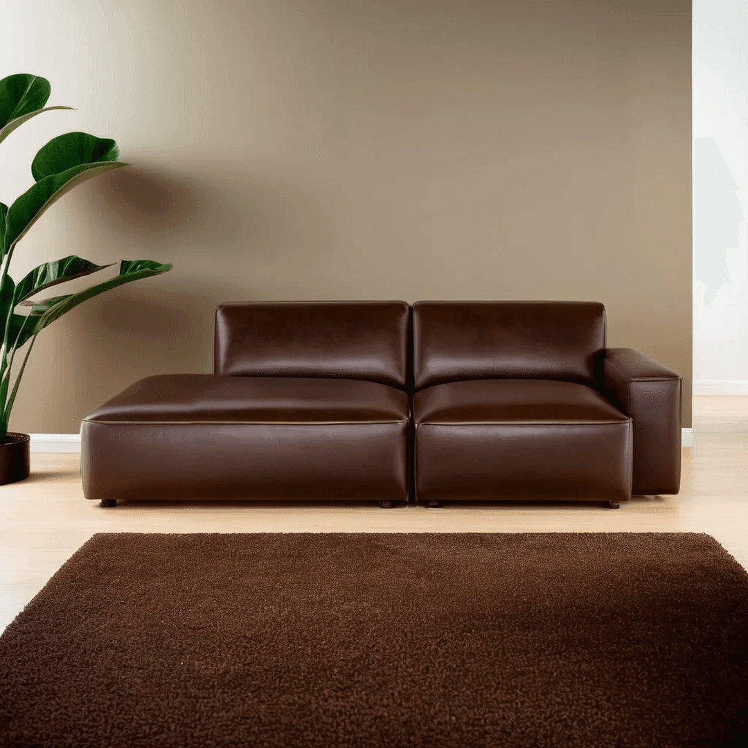 Premium Giacomo Faux Leather 3-Seater Extended Sofa - Modern Comfort for Living Room, Lounge & Home Theater - Durable PU Leather Sectional Couch for Family Gatherings & Relaxation