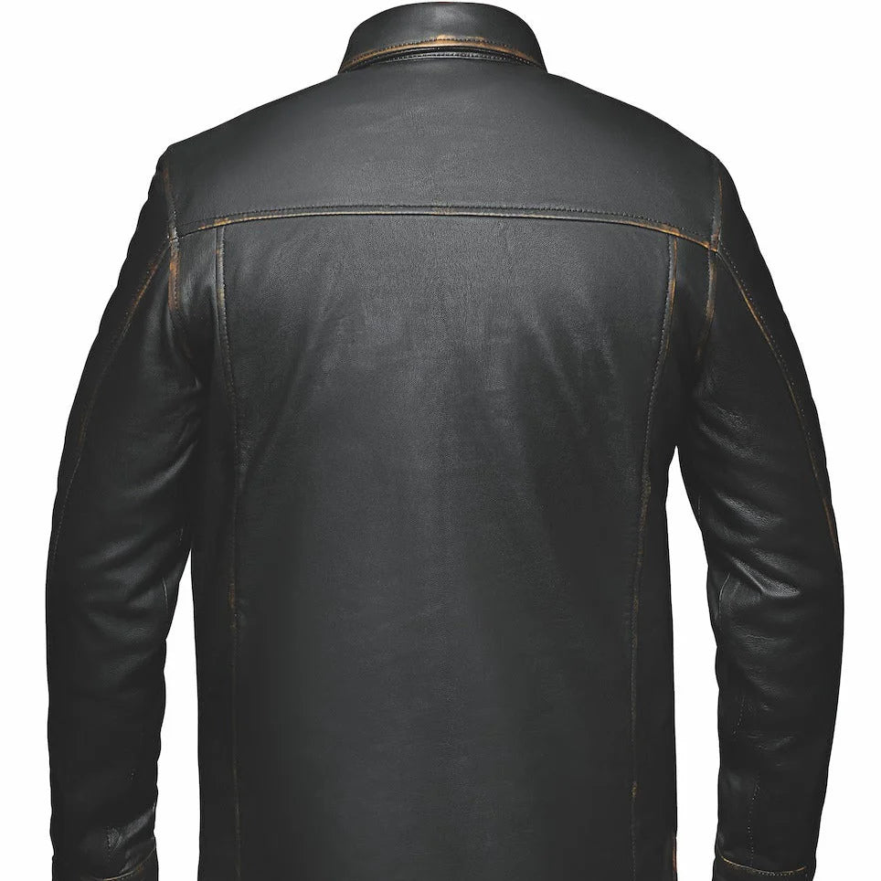 Premium Durango Men's Leather Shirt Jacket - Genuine Cowhide Biker Style - UNIK Leather Co. | Perfect for Motorcycle Riding, Casual Outfits & Outdoor Adventures