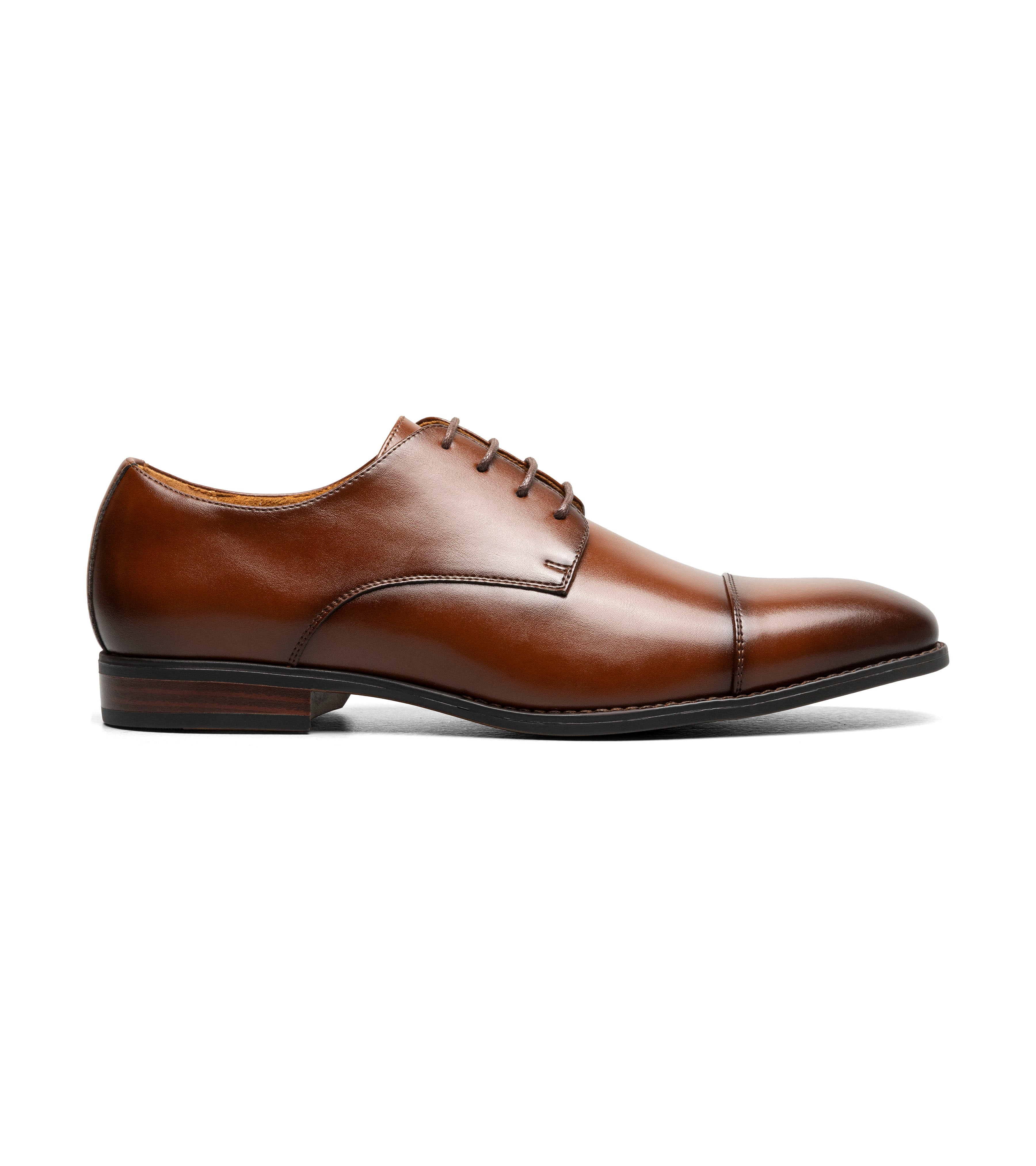 Men's Nelson Cap Toe Lace-Up Dress Shoes - Classic Oxford Business Formal Shoes for Office, Wedding & Special Occasions