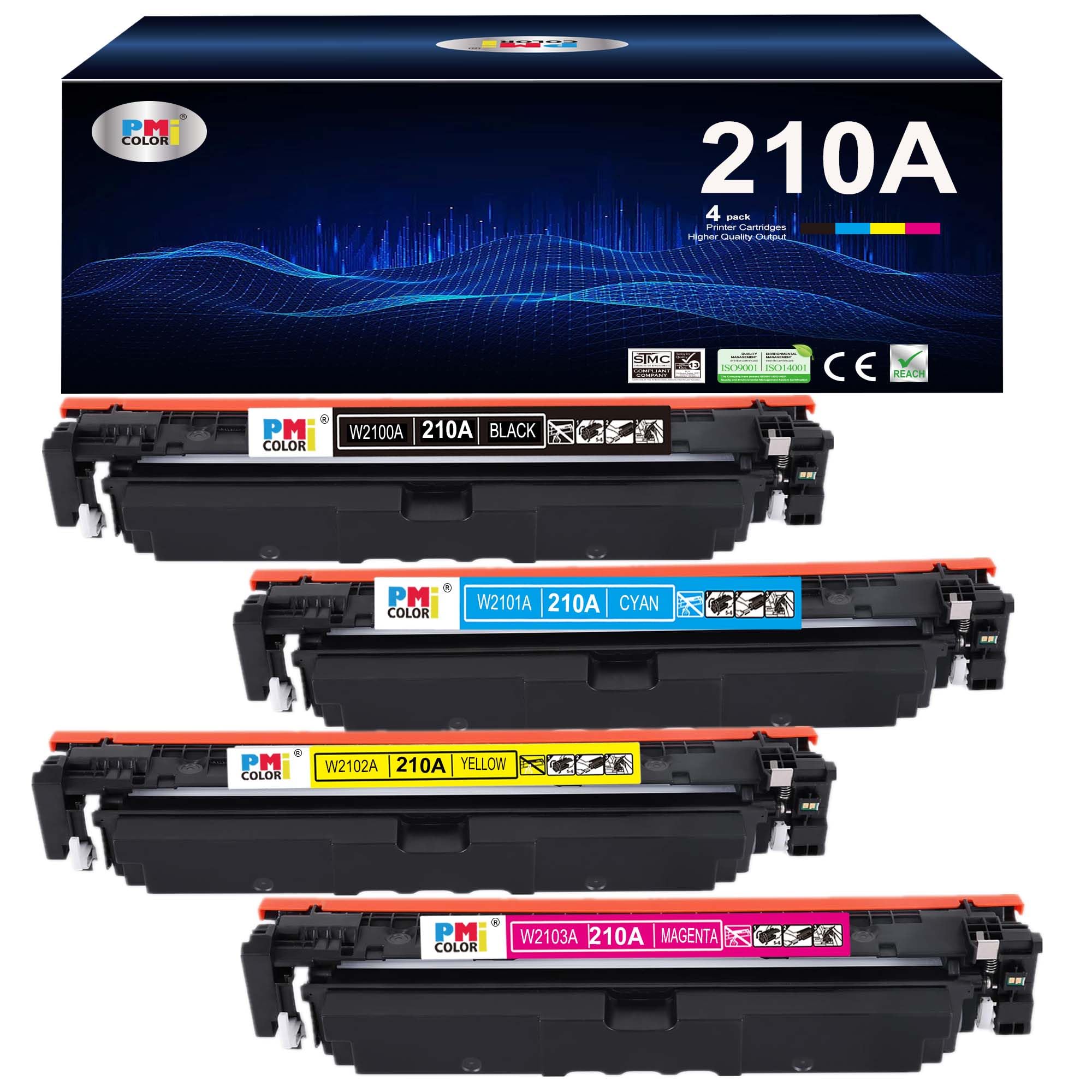 210A Toner Cartridges 4-Pack (Black, Cyan, Yellow, Magenta) - Compatible with HP Color MFP 4301fdw/4301fdn/Pro 4201dw/4201dn Series Printers | High-Yield Replacement Ink for Office & Home Printing, Documents, Photos & Presentations