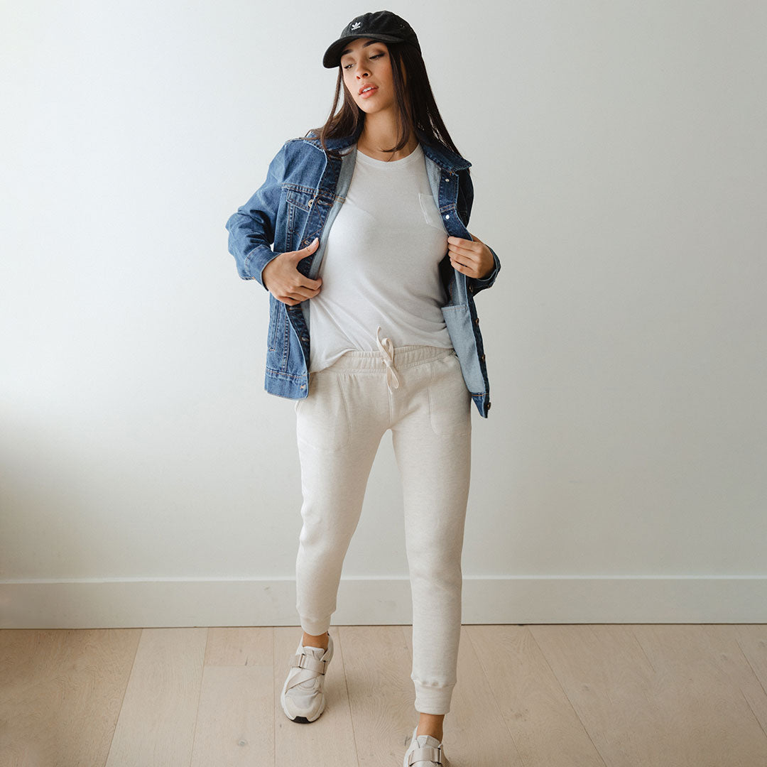 Comfortable At Ease Joggers for Women & Men - Soft Birch Color Casual Lounge Pants - Perfect for Yoga, Running, and Relaxing at Home