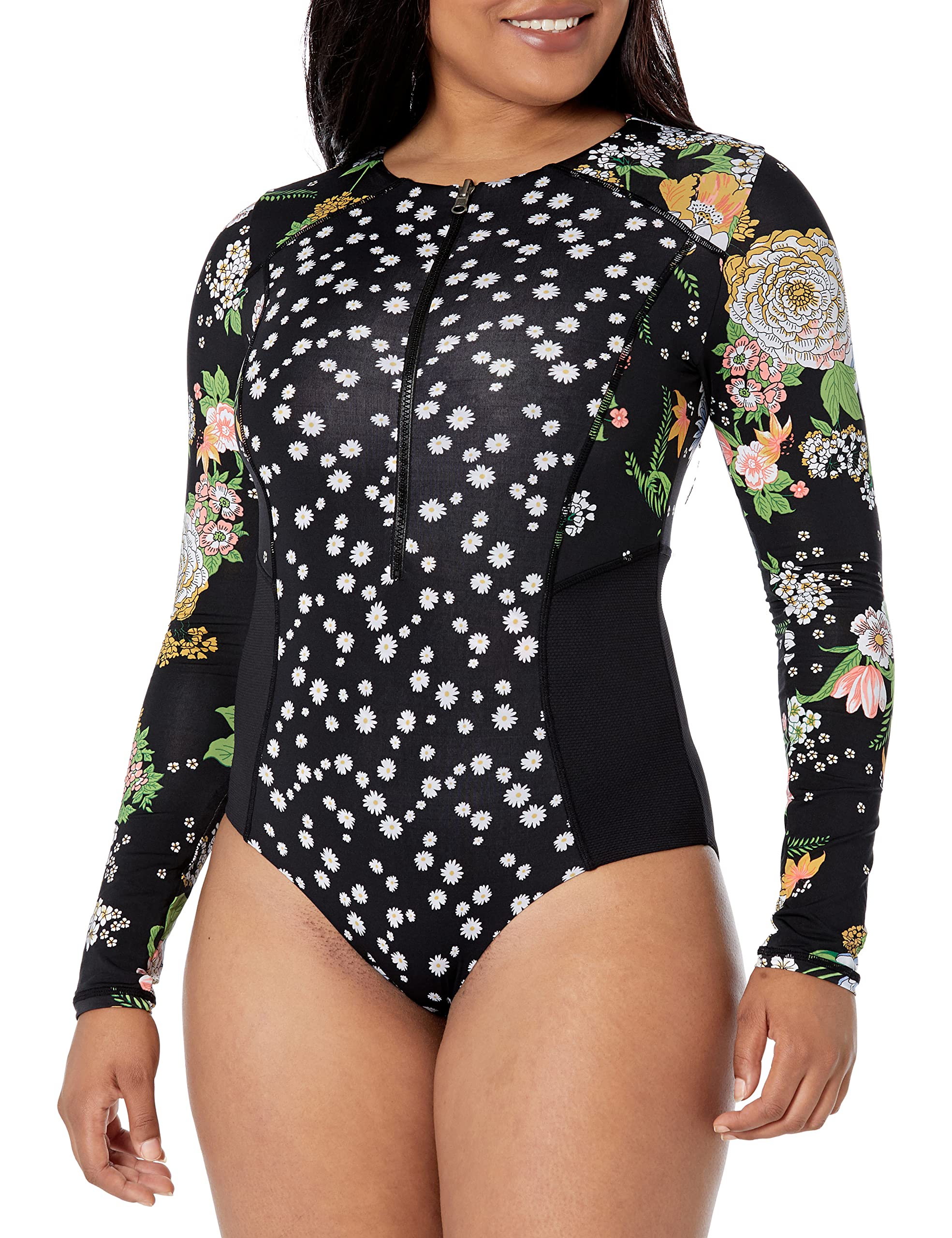 Maaji Women's One Piece Swimsuit - Surf Suit for Women, Black, Large US Size - Perfect for Surfing, Swimming & Beach Vacations