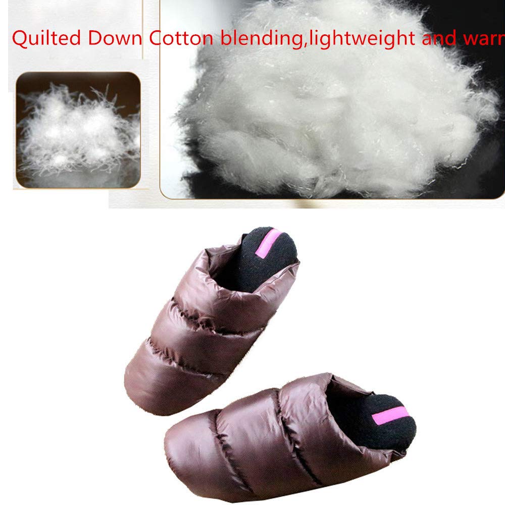 Memory Foam Down Slippers - Warm Fleece Lined Indoor/Outdoor House Shoes for Men & Women - Cozy Winter Home, Office and Backyard Comfort