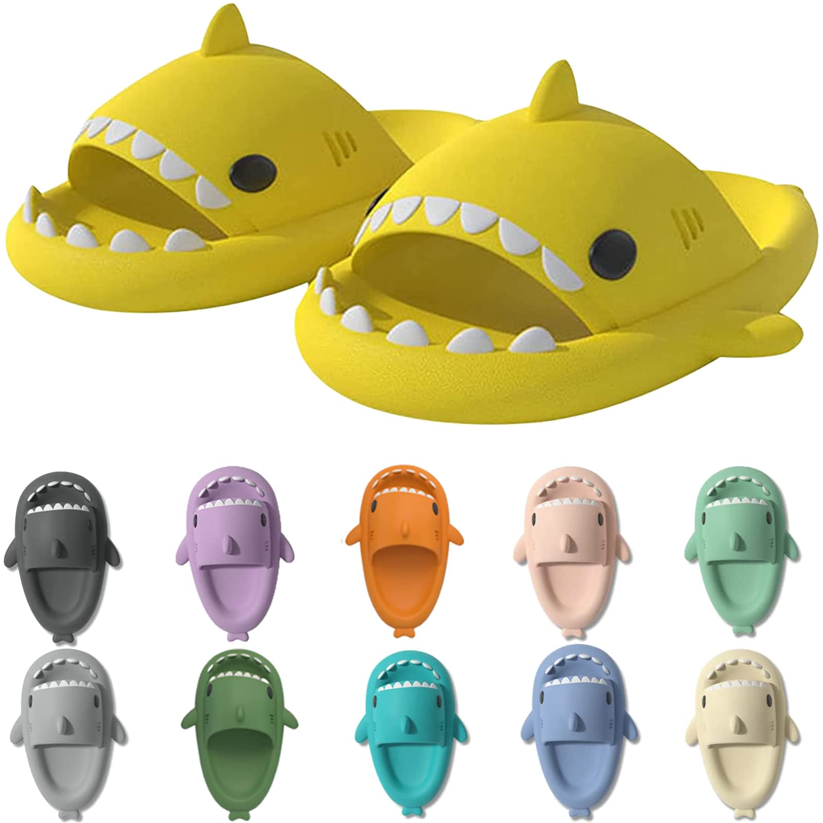 Shark Slippers for Men & Women - Non-Slip Open Toe Sandals with Quick Drying Cloud Comfort | Perfect House Slippers for Beach, Poolside & Indoor Relaxation