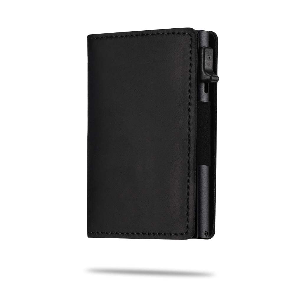 Premium Genuine Leather Airtag Wallet & Key Holder for Men - RFID Blocking Multifunctional Wallet with Apple AirTag Case Cover - Perfect for Travel, Daily Use & Anti-Theft Protection (Black)