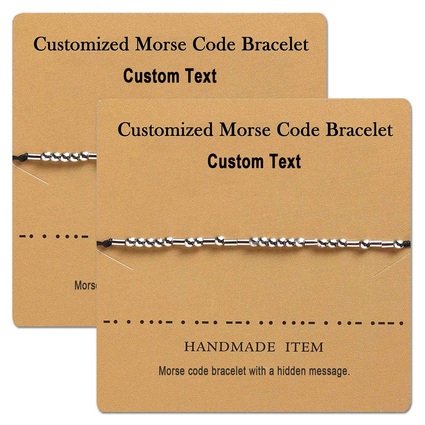 Custom Morse Code Bracelet - Personalized Adjustable String Bracelet with Inspirational Message - Unique Friendship Gift for Women, Girls, Mom & Family - Perfect for Birthdays, Anniversaries & Special Occasions