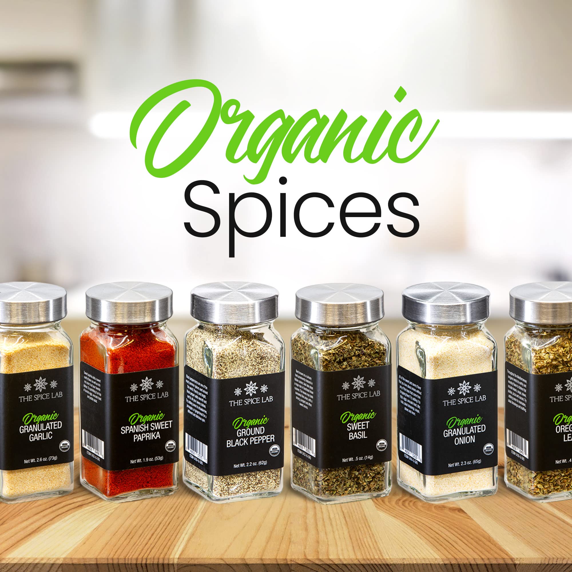 The Spice Lab Organic Spices and Seasonings Set - 30 Jar Premium Spice Kit Variety Pack for BBQ, Grilling & Cooking - Ultimate Culinary Gift Set for Home Chefs & Food Lovers - Perfect for Kitchen, Camping & Gourmet Cooking