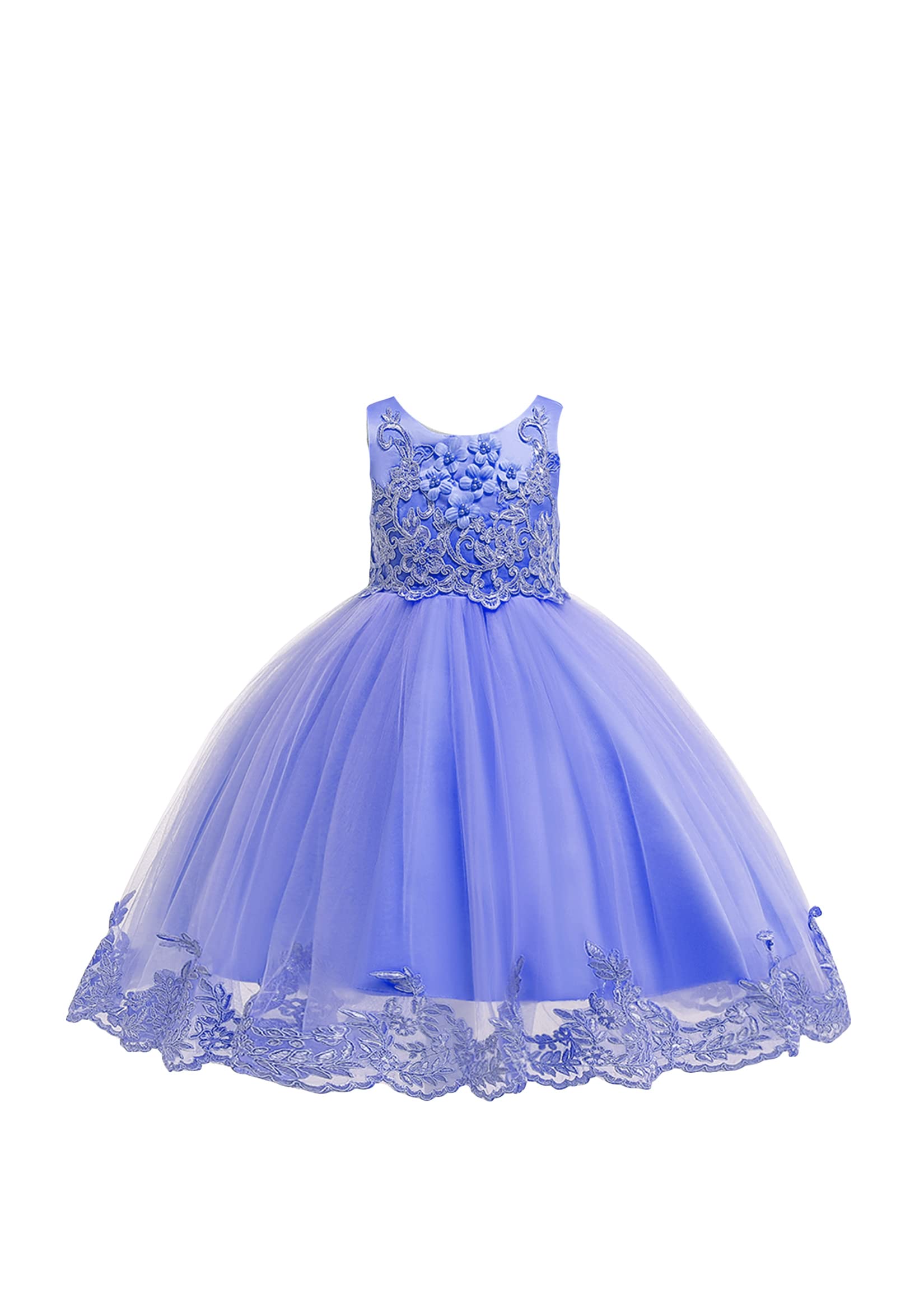 TYQQU Girls Flower Princess Costume Butterfly Dress - Elegant Party Dress for Kids Birthday, Halloween, Pageant & Photo Shoot